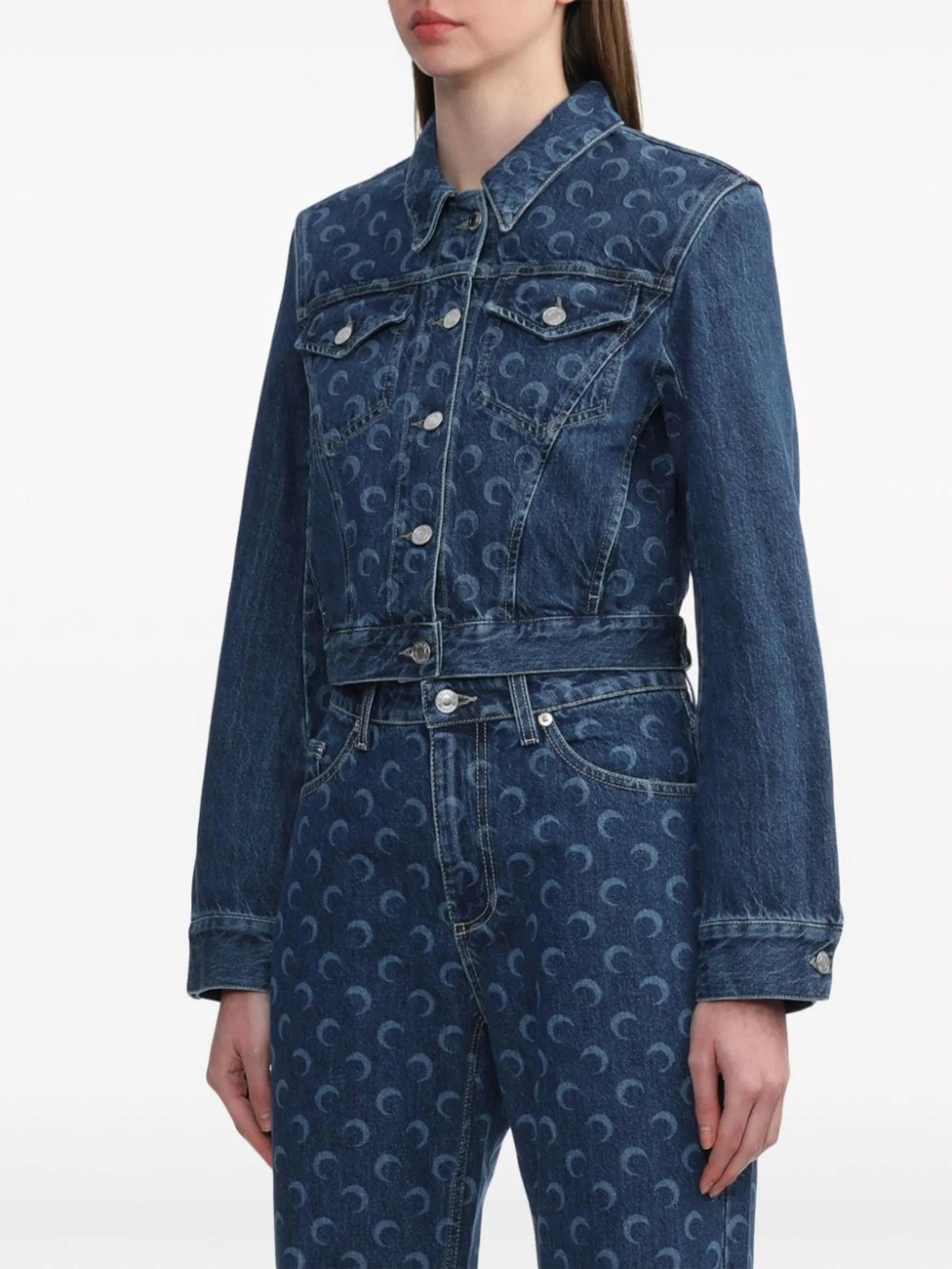 Deadstock Moonogram-pattern denim jacket