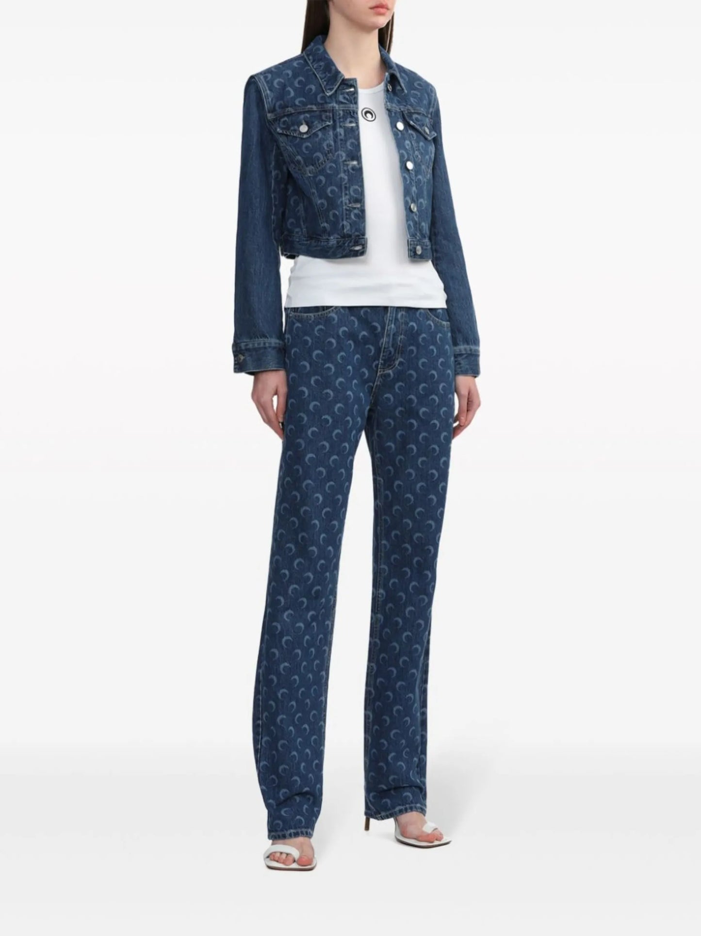 Deadstock Moonogram-pattern denim jacket