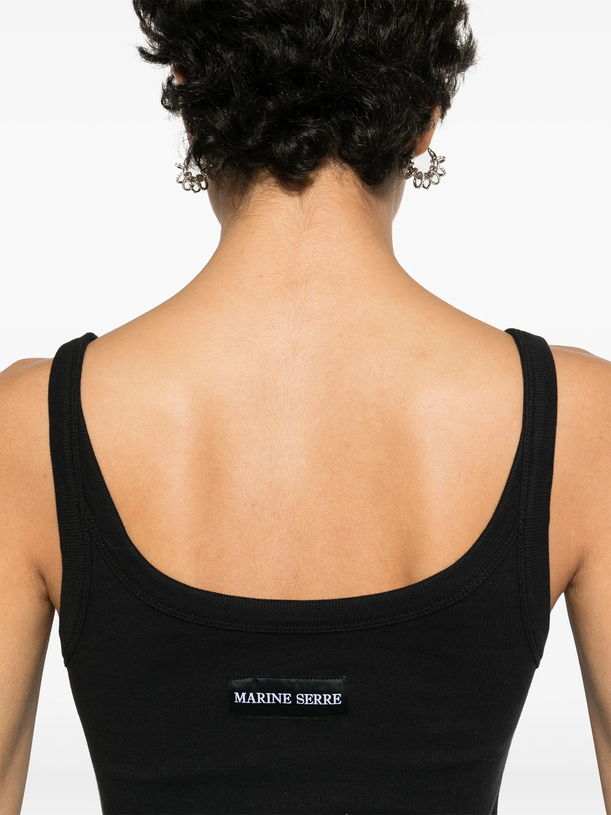 Crescent Moon-embroidered tank top