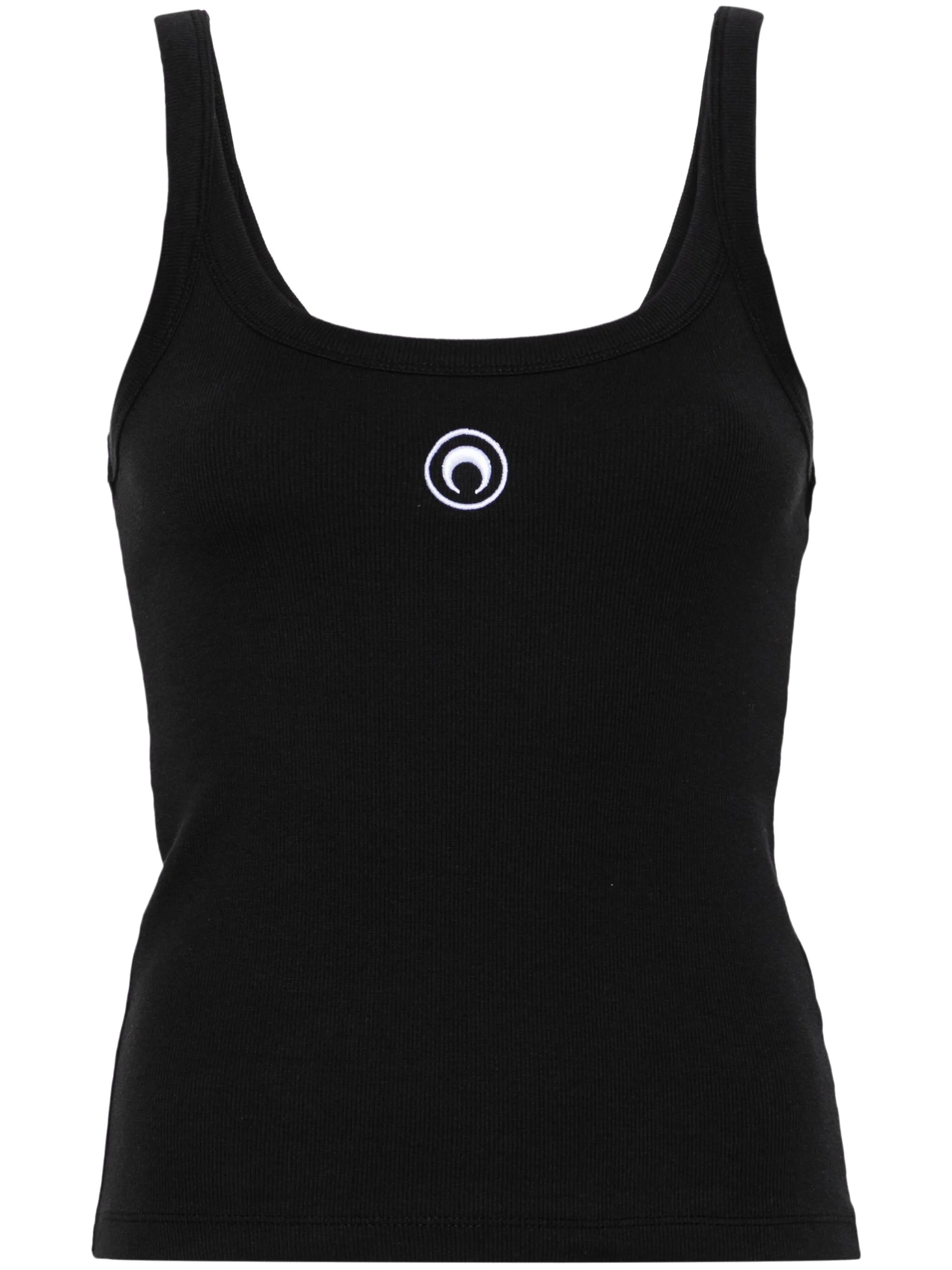 Crescent Moon-embroidered tank top