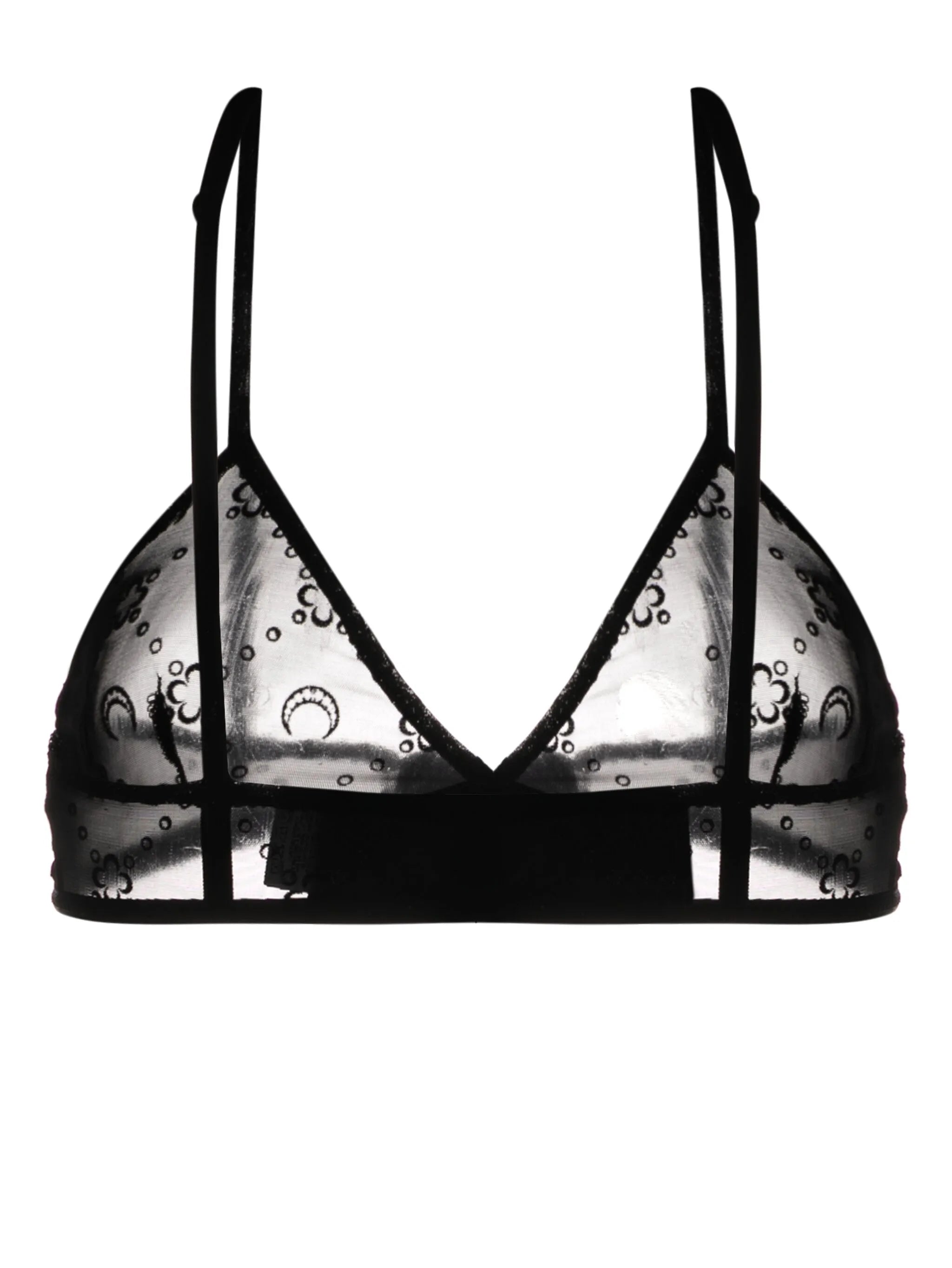 Moonogram glittered mesh bra