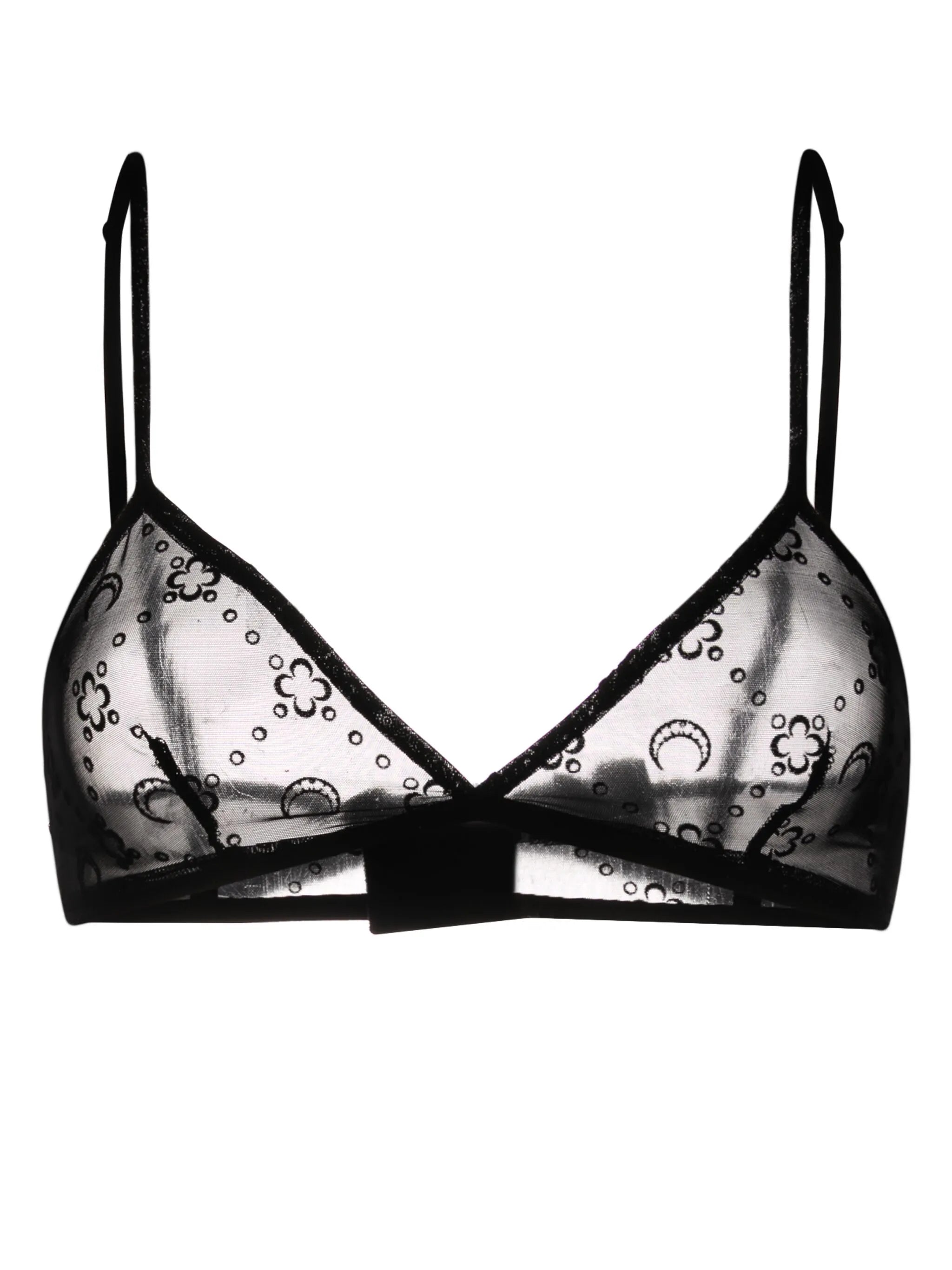 Moonogram glittered mesh bra