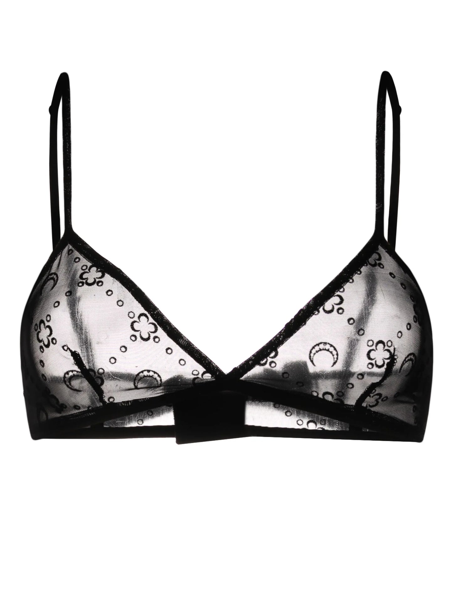 Moonogram glittered mesh bra