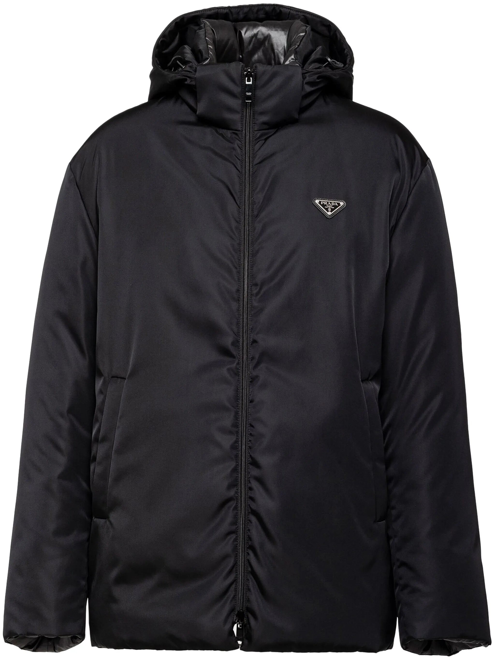 Re-Nylon hooded quilted jacket
