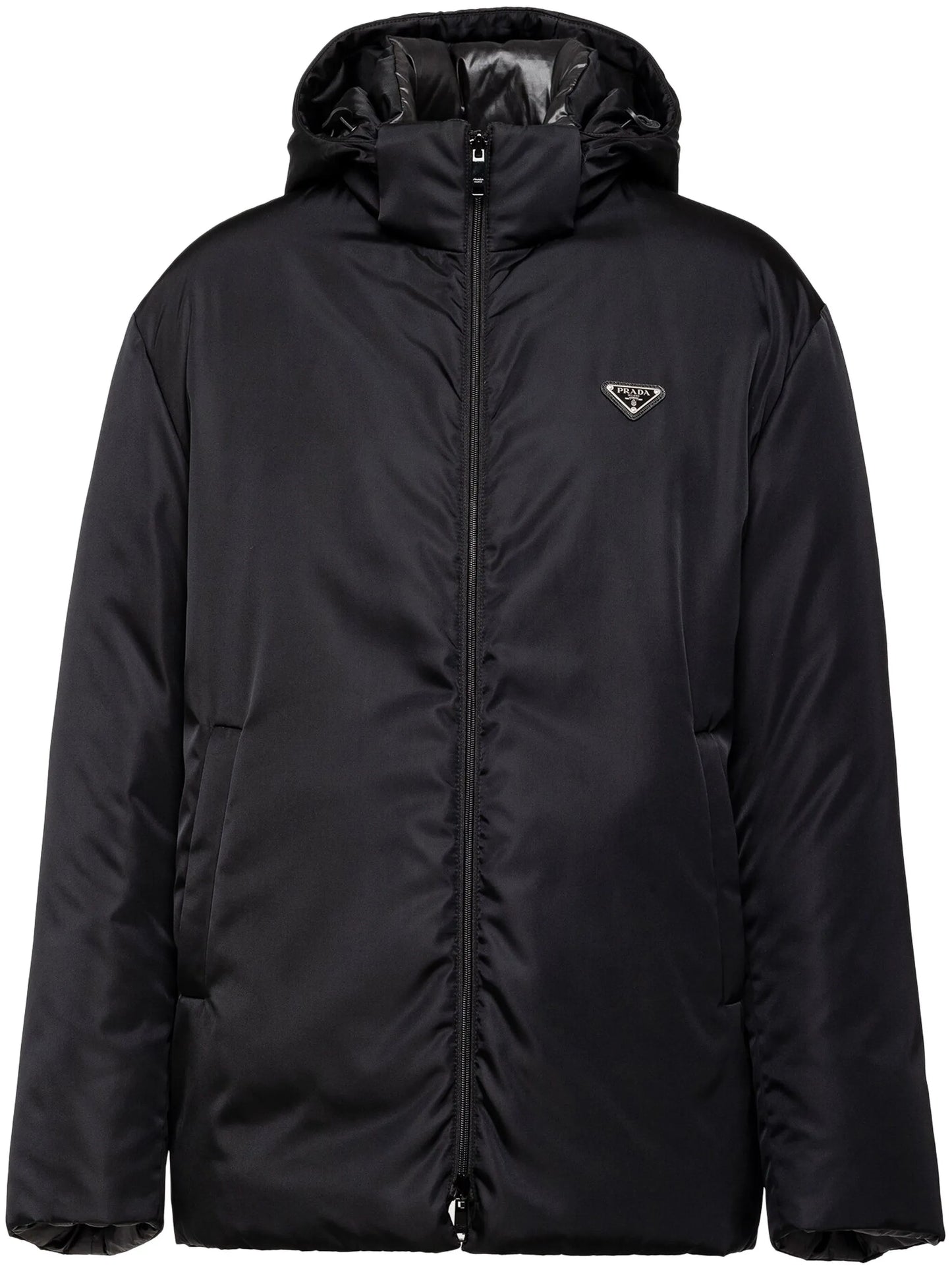 Re-Nylon hooded quilted jacket
