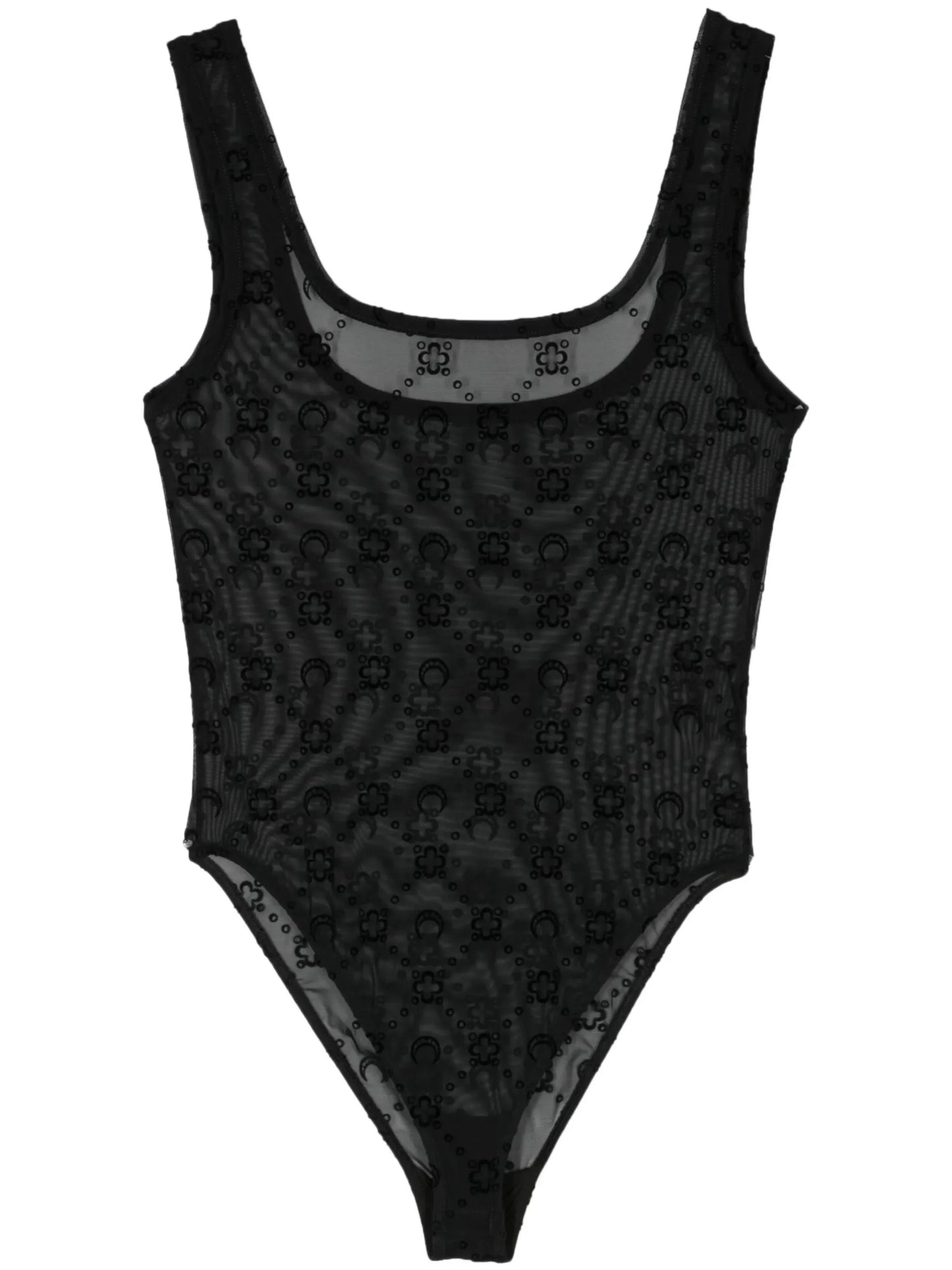 Moonogram flocked tulle bodysuit