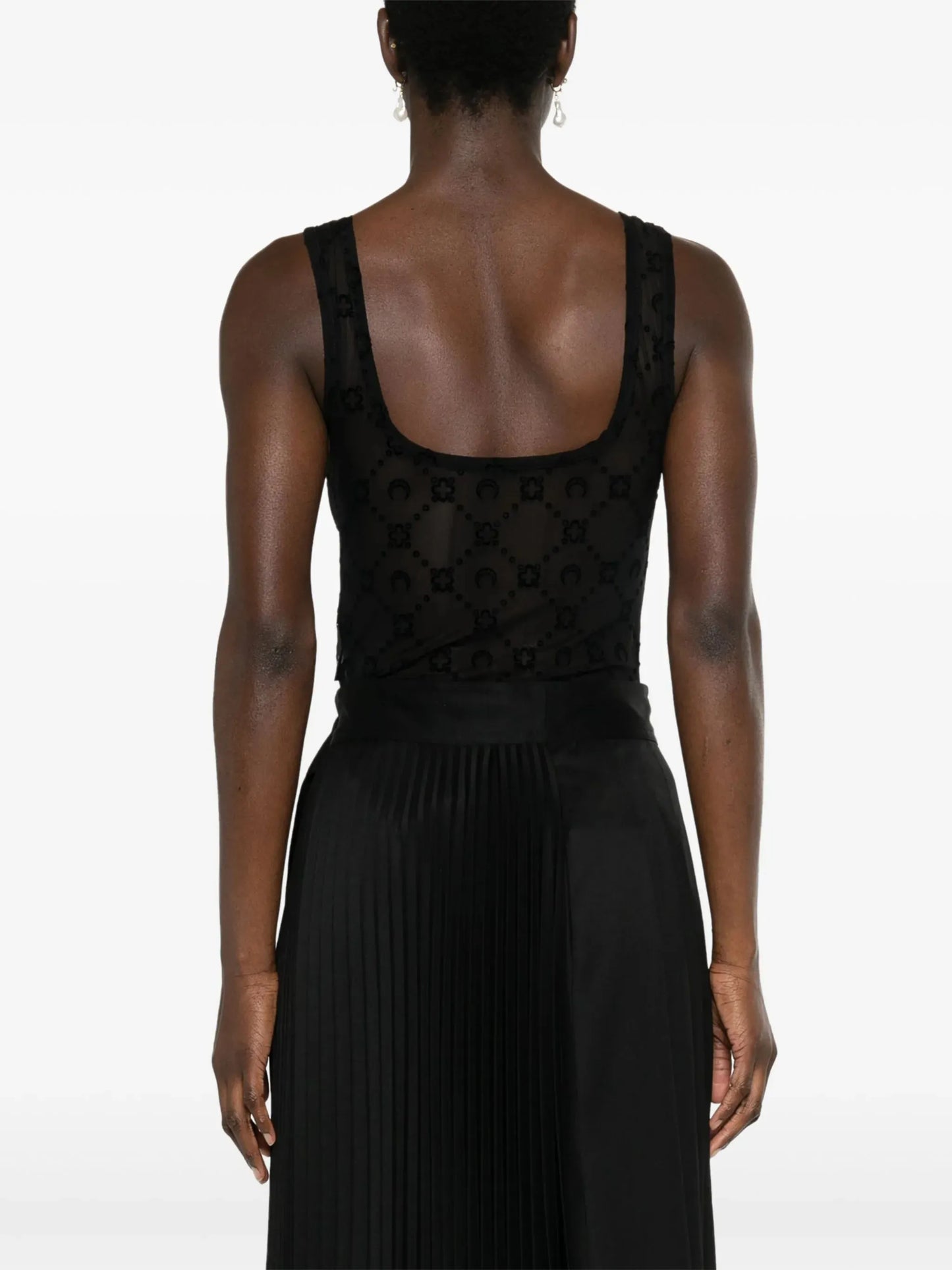 Moonogram flocked tulle bodysuit