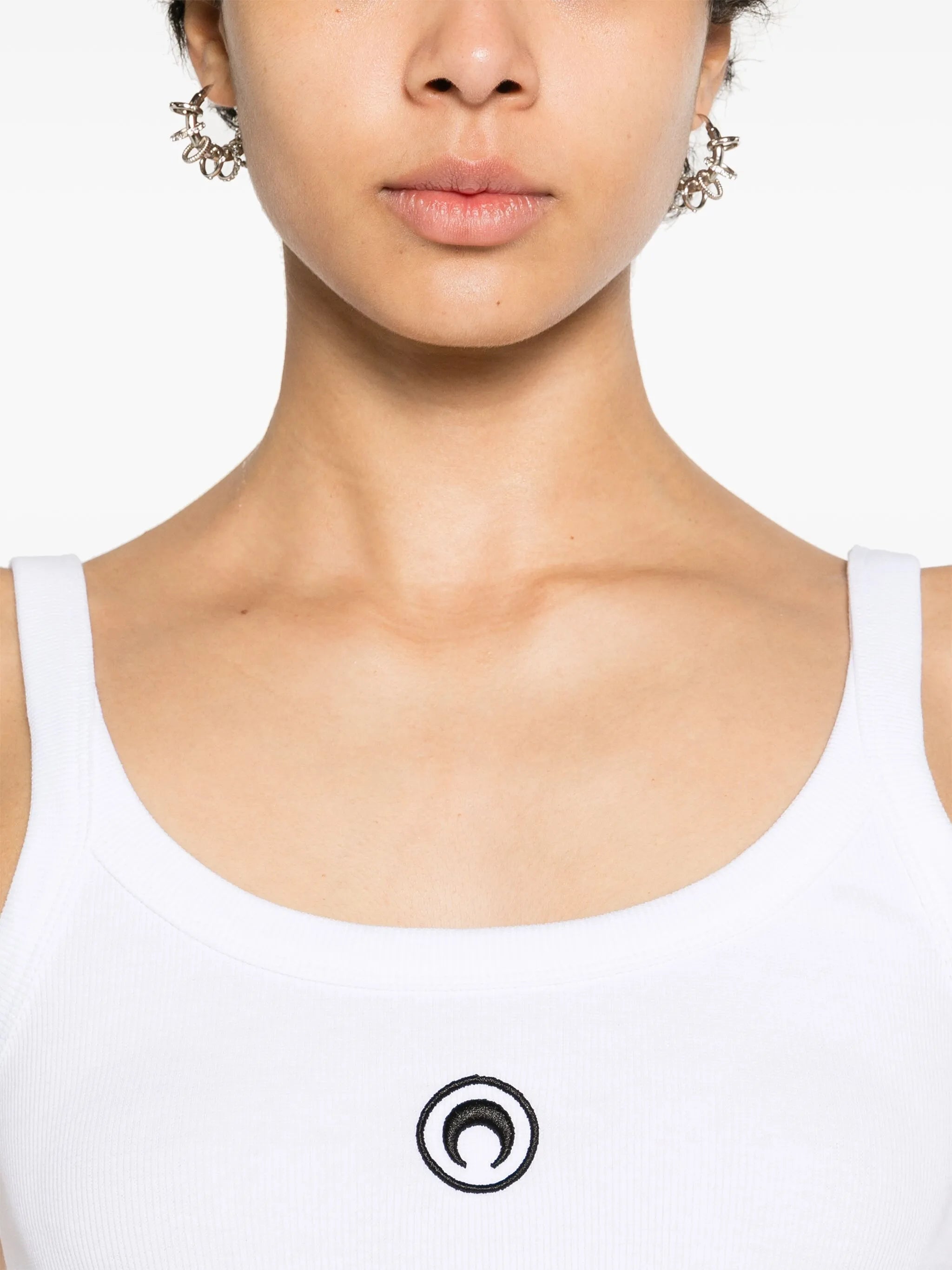 Crescent Moon-embroidered tank top