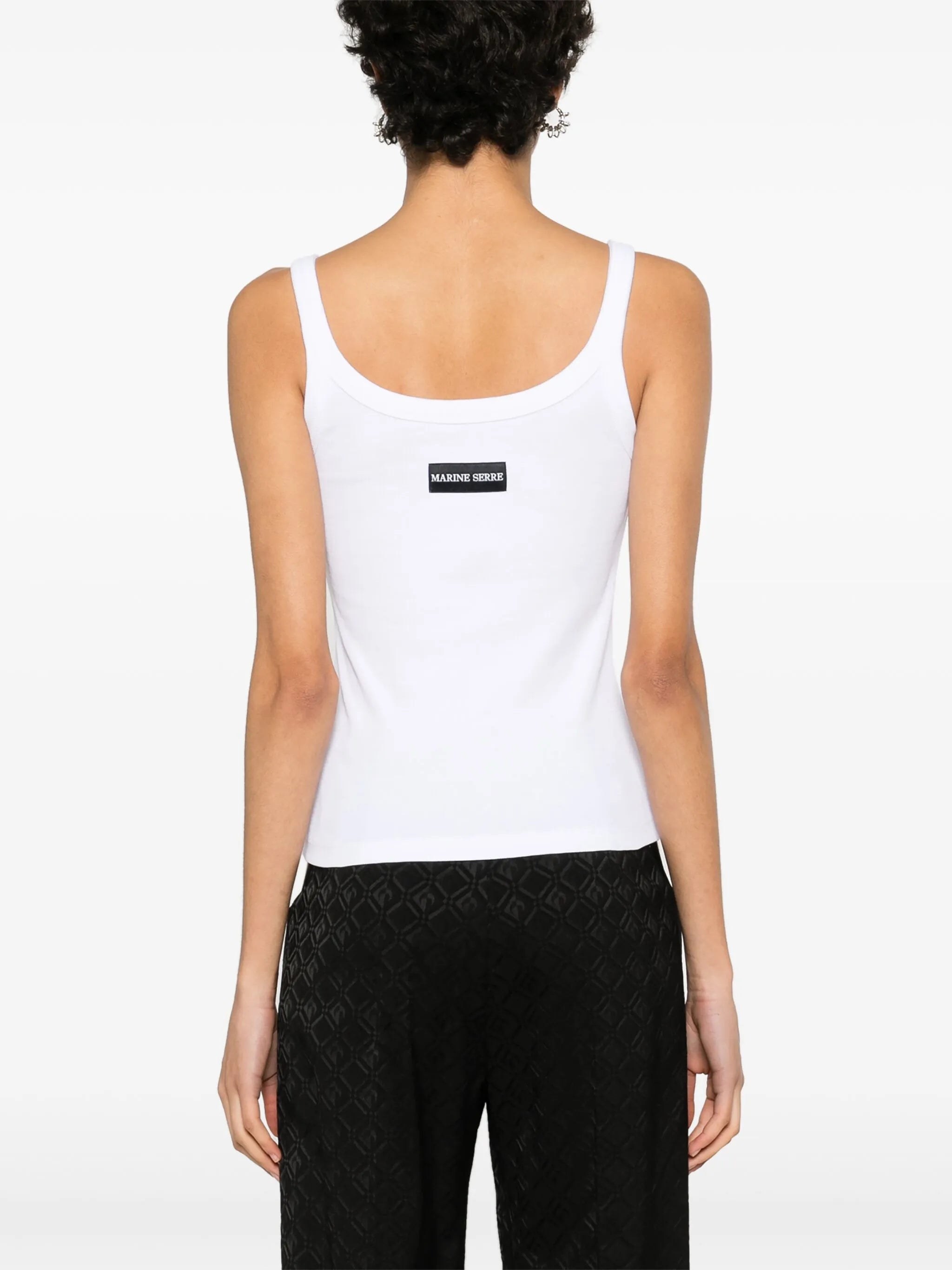 Crescent Moon-embroidered tank top