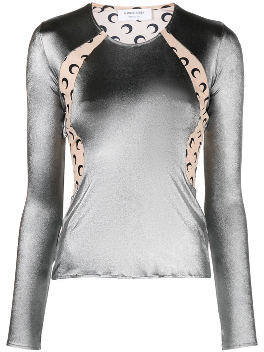 Crescent Moon-panelled jersey top