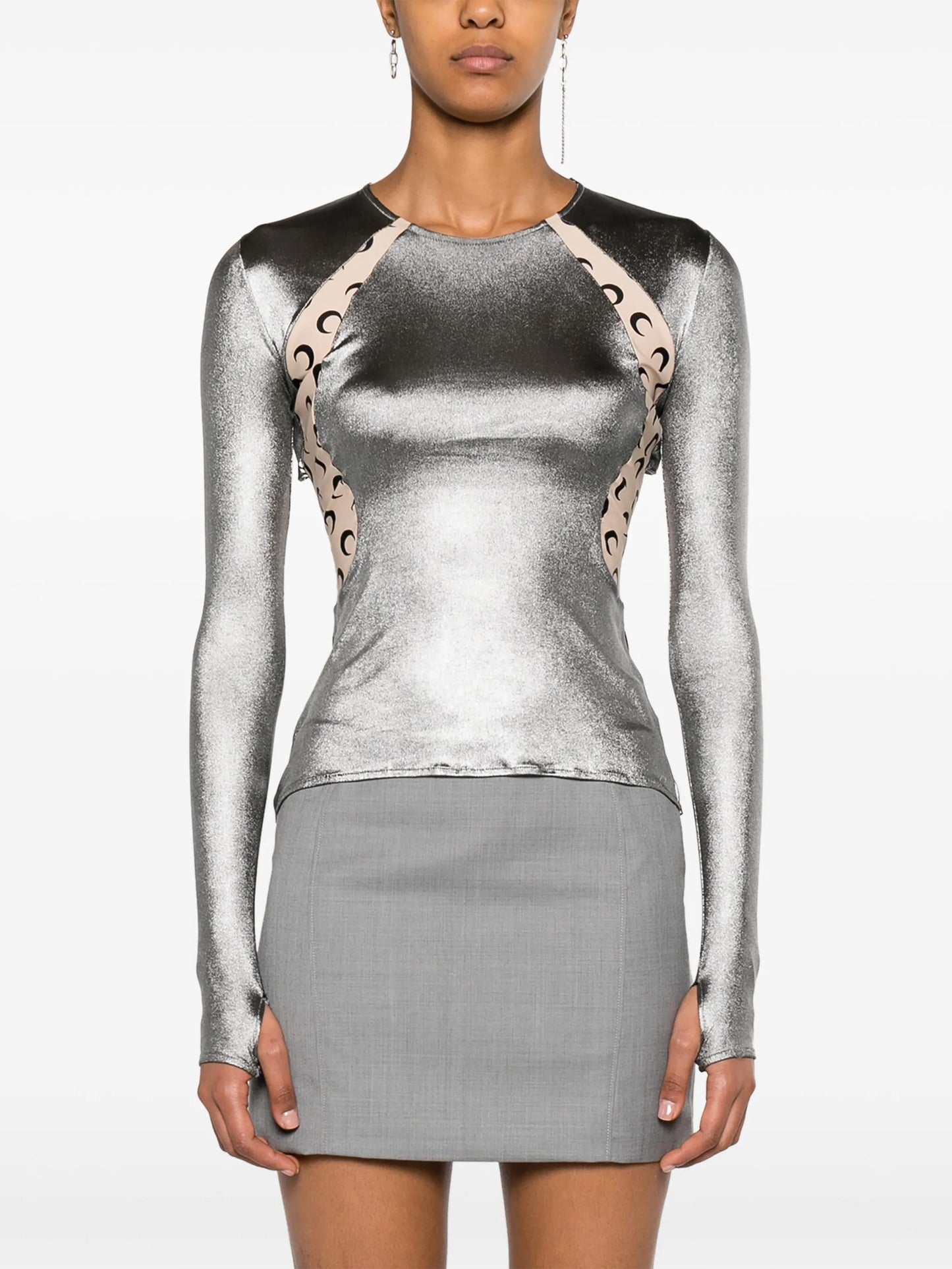 Crescent Moon-panelled jersey top