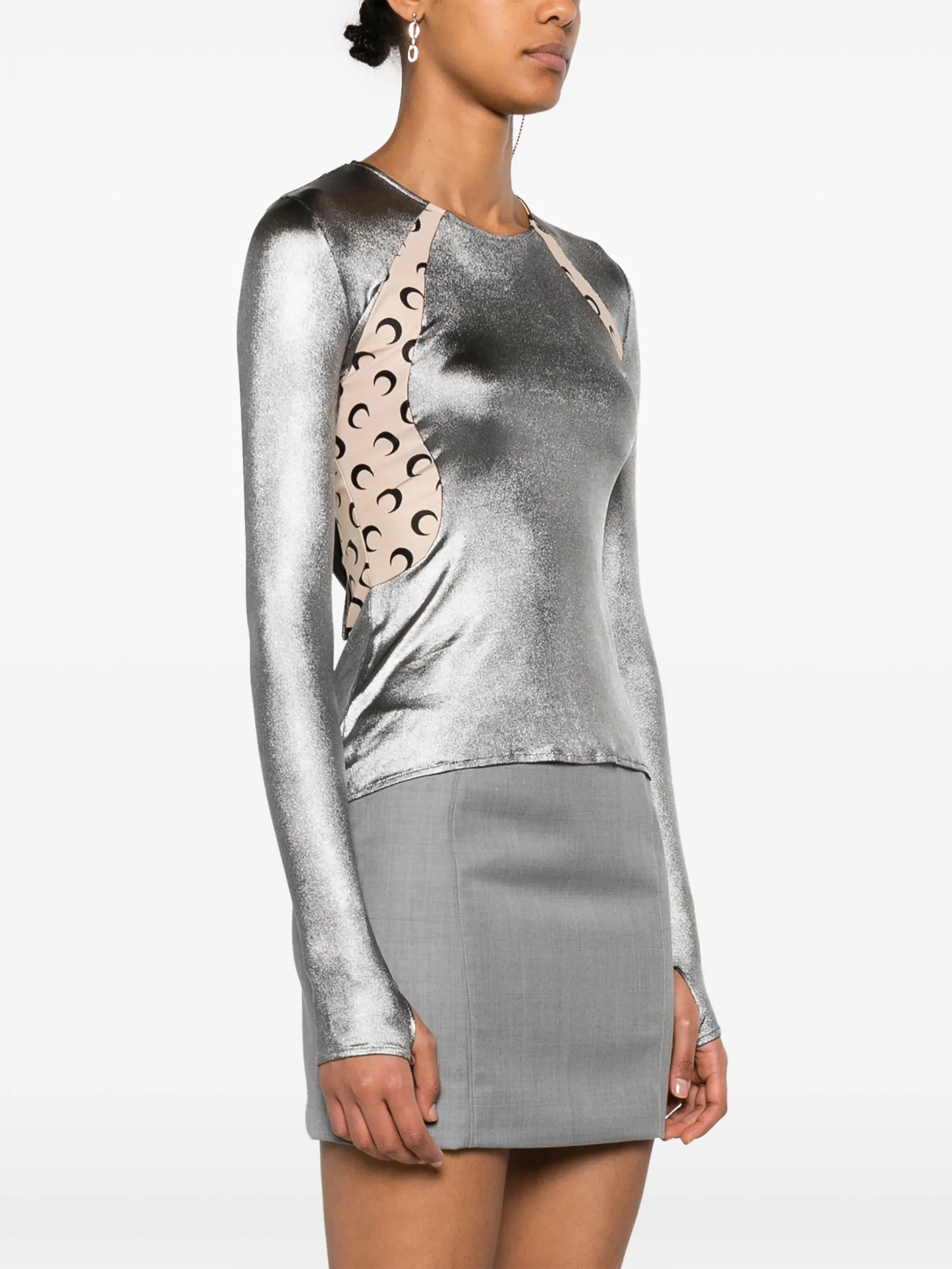 Crescent Moon-panelled jersey top