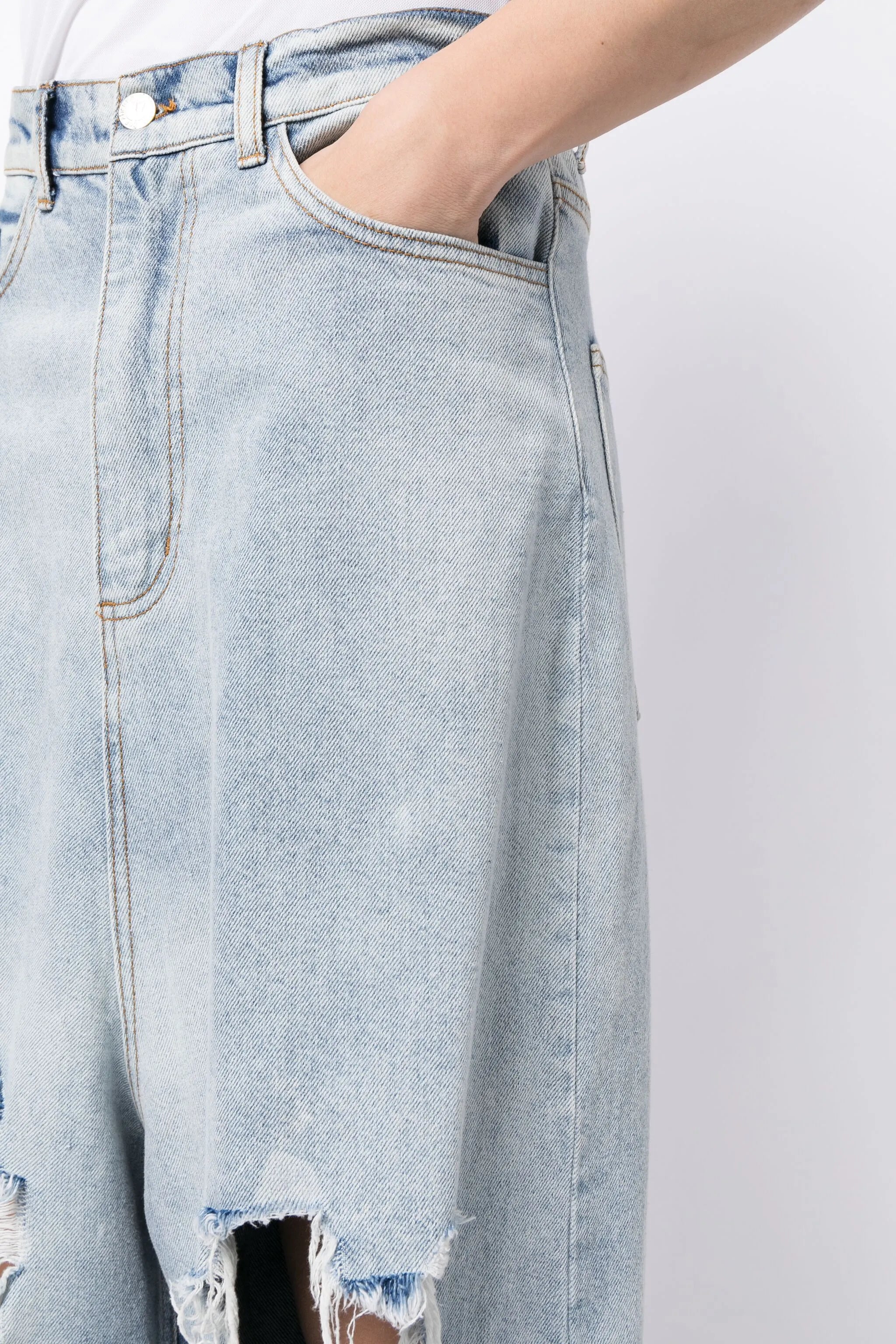 distressed wide-leg jeans