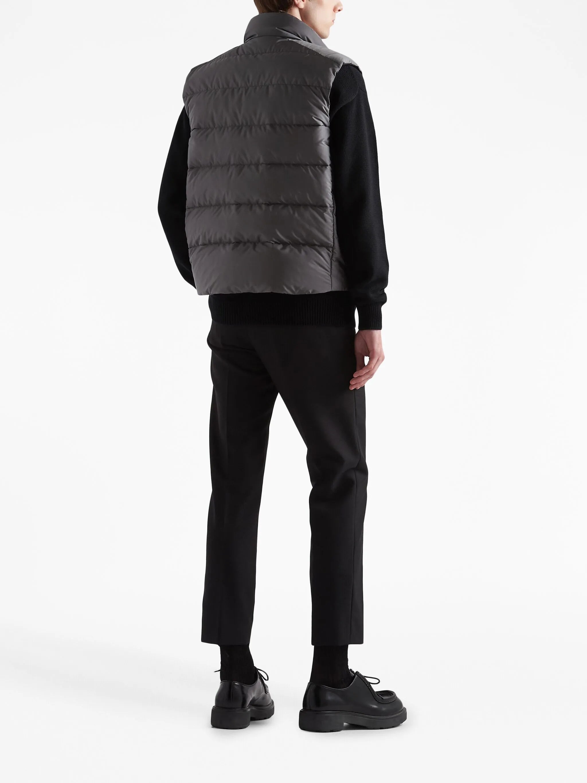logo-appliqué quilted gilet