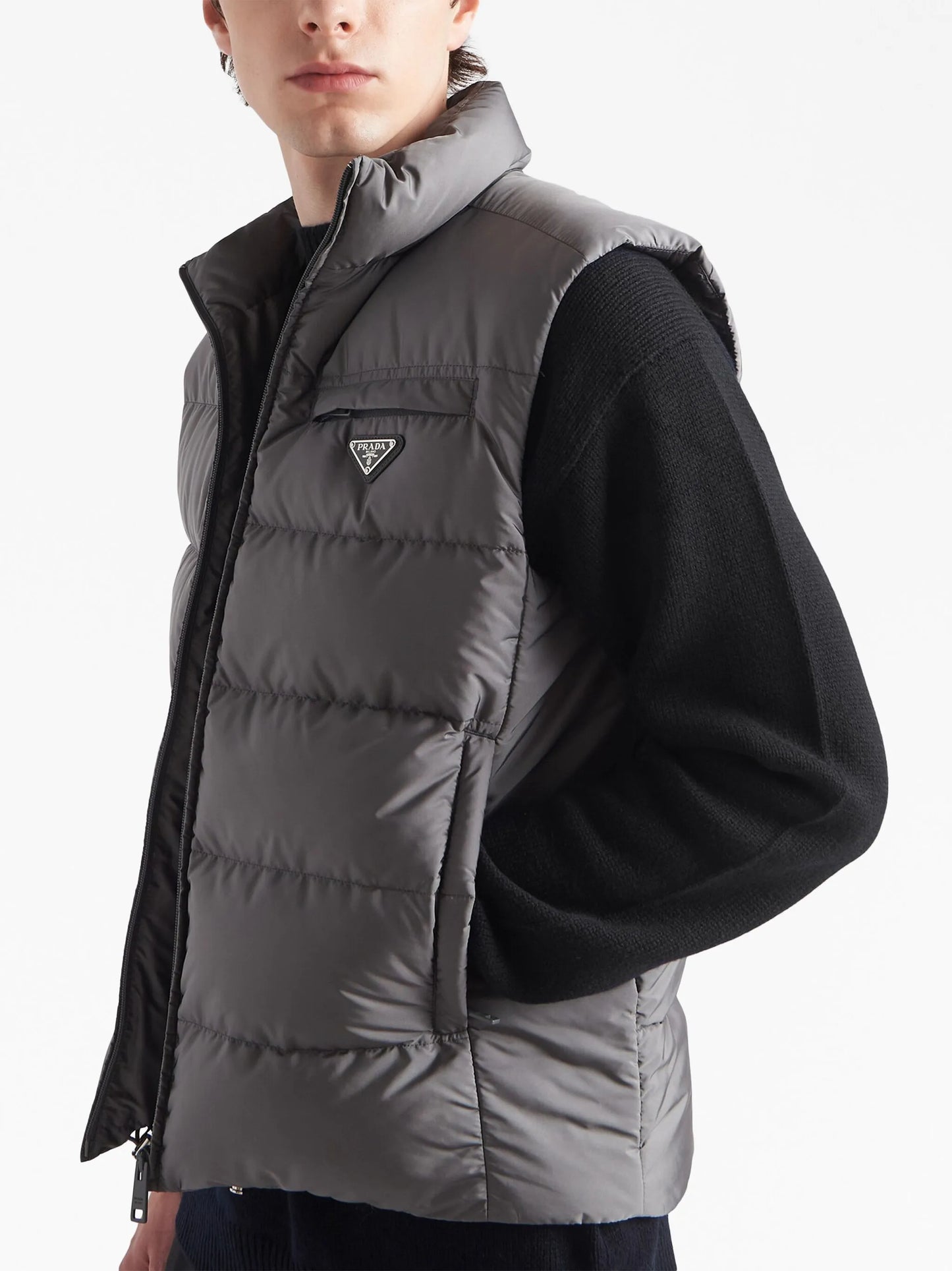 logo-appliqué quilted gilet