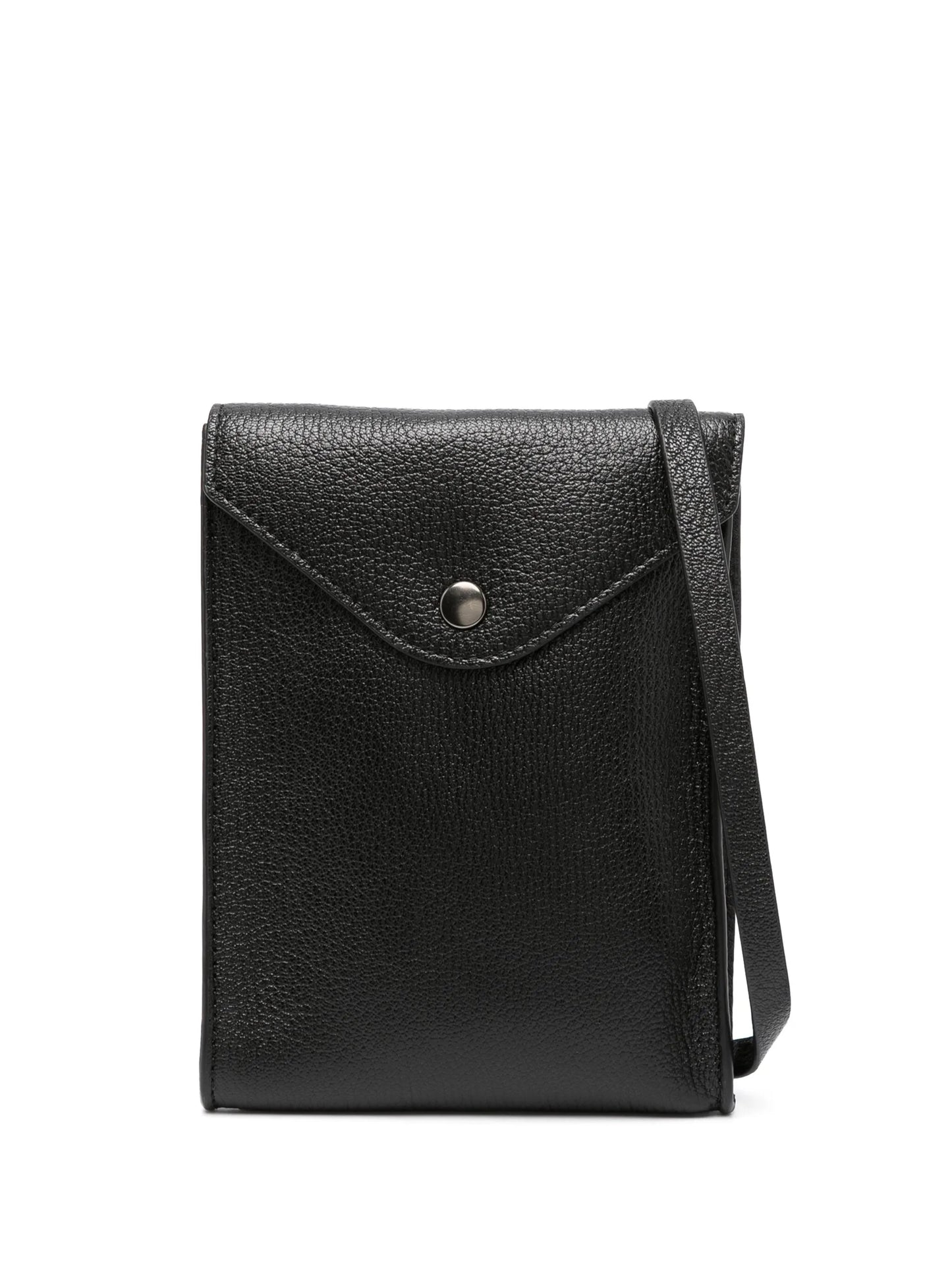 grained-texture leather crossbody bag