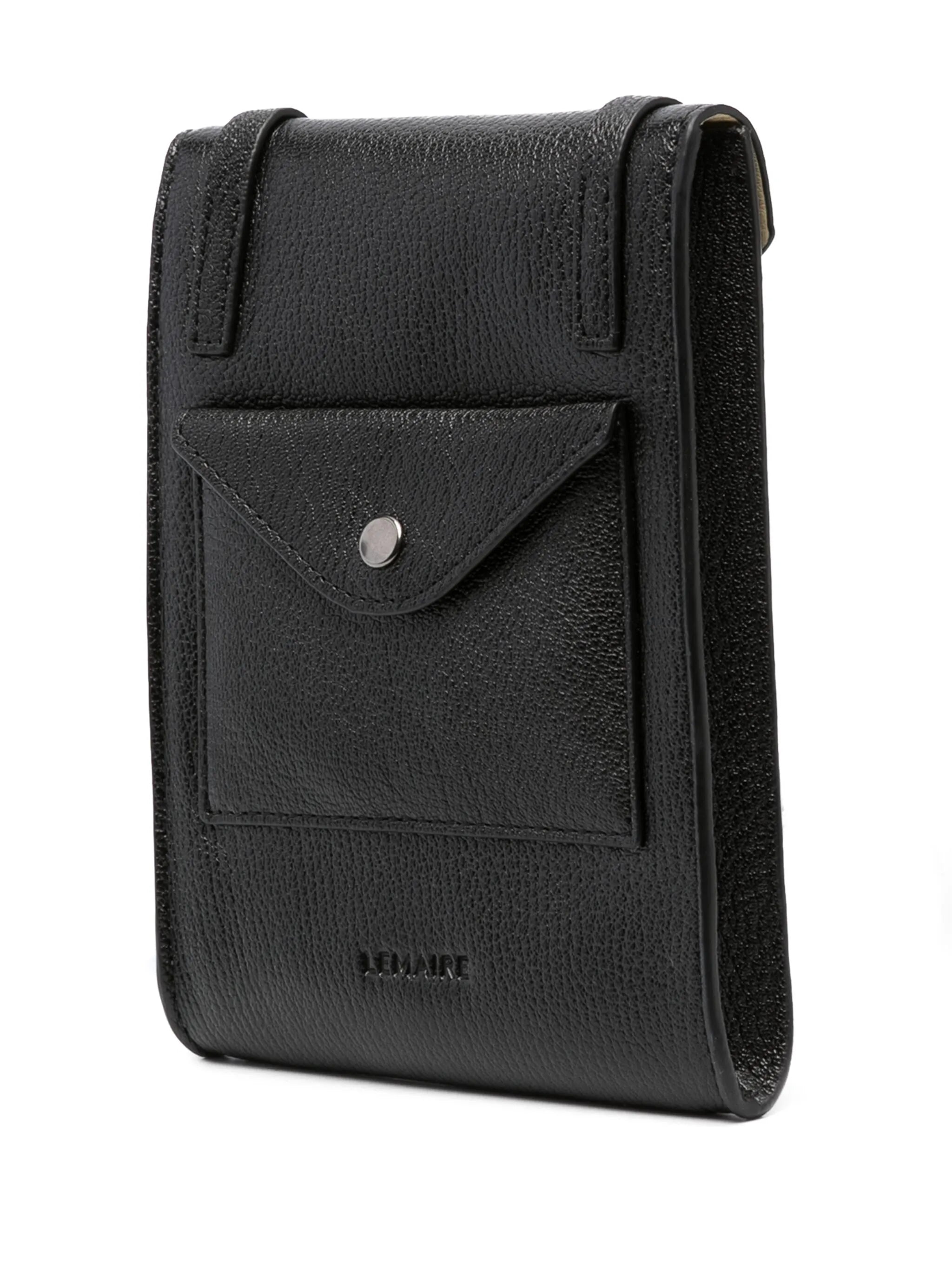 grained-texture leather crossbody bag