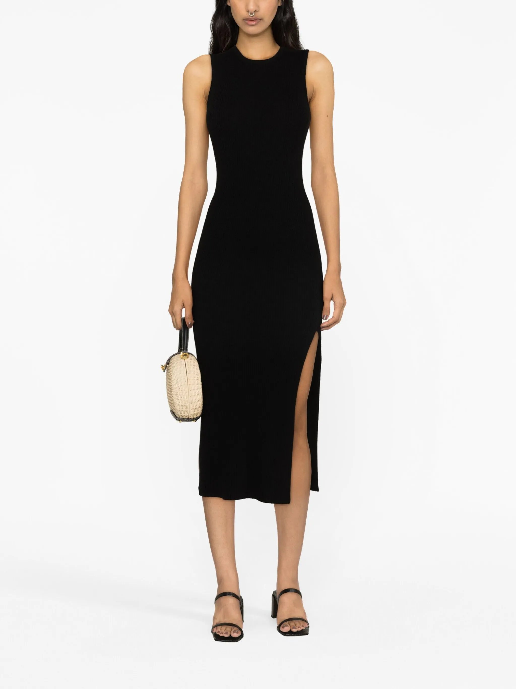 Basil cashmere sleeveless midi dress