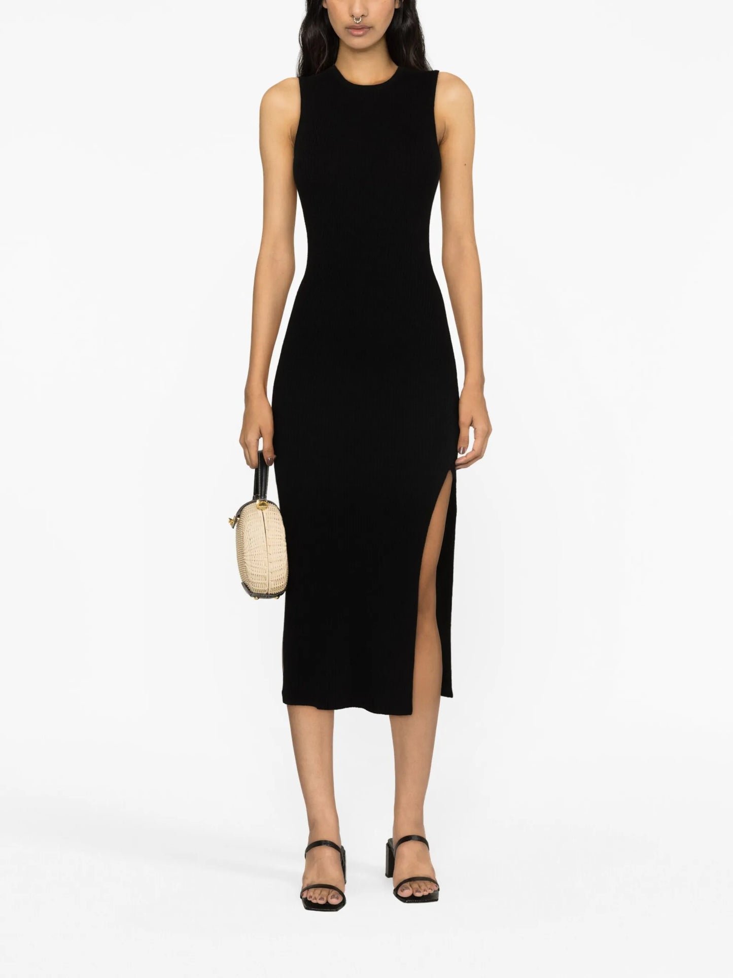 Basil cashmere sleeveless midi dress
