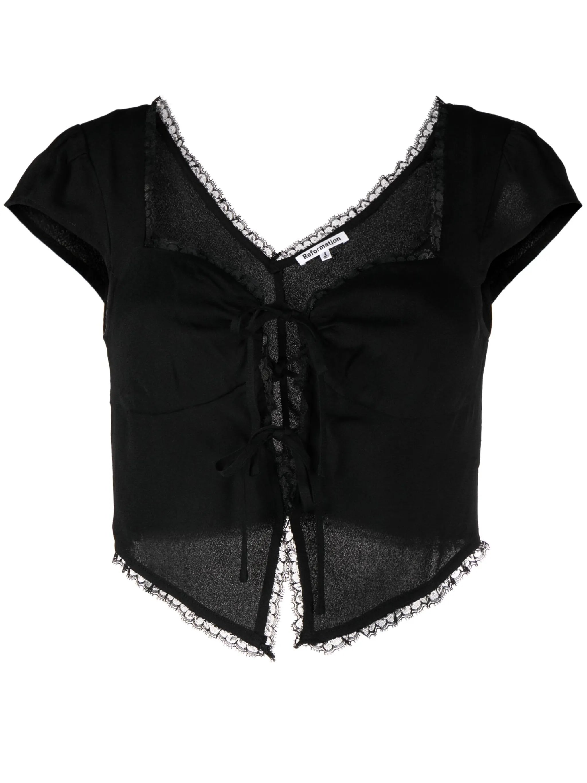 Safia lace-up cropped blouse