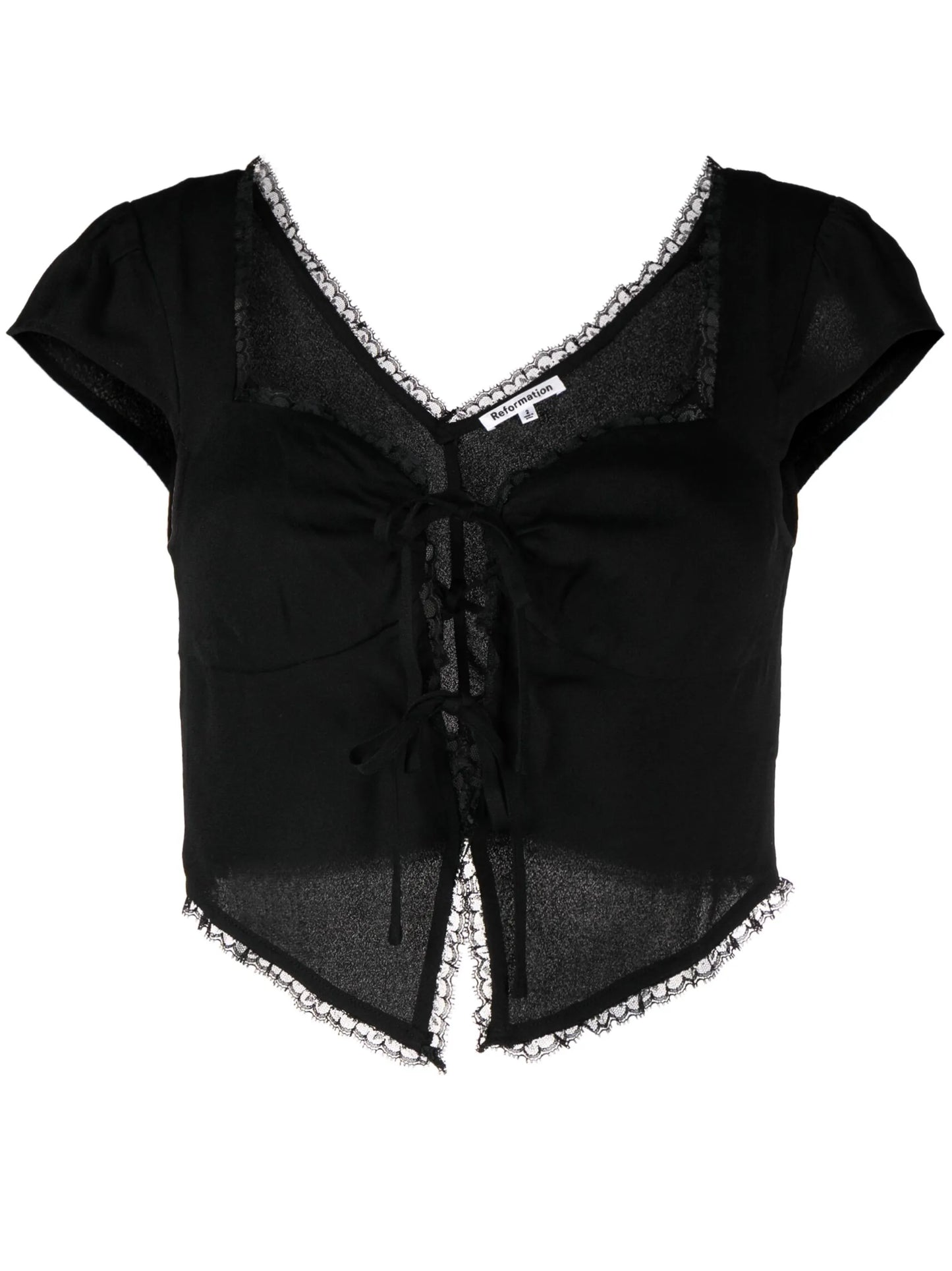 Safia lace-up cropped blouse