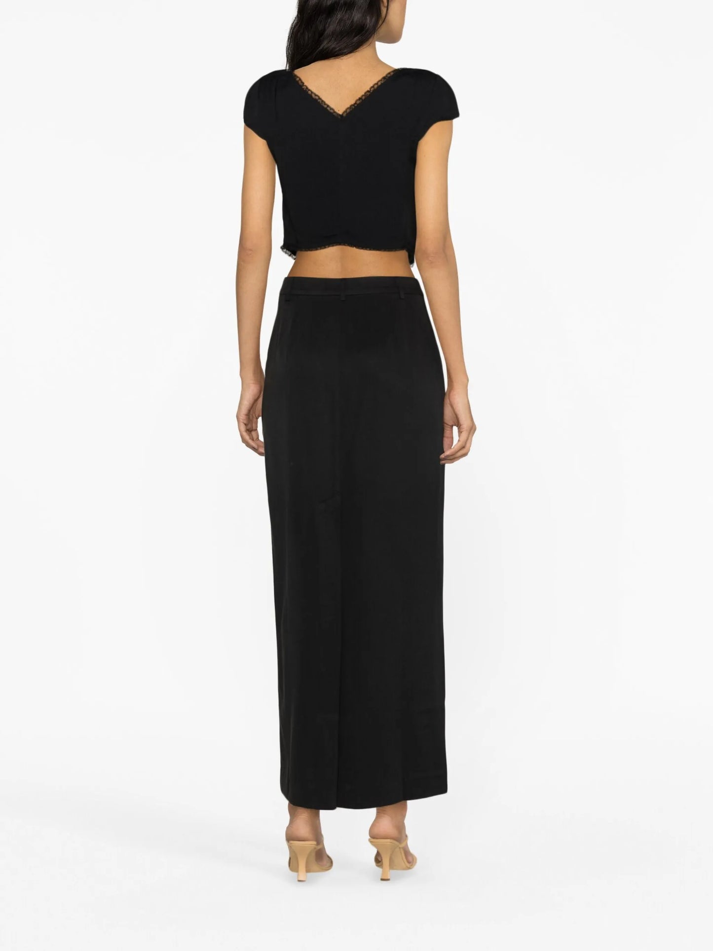 Safia lace-up cropped blouse