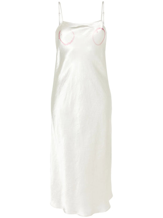 Wine Ring crinkled-satin dress