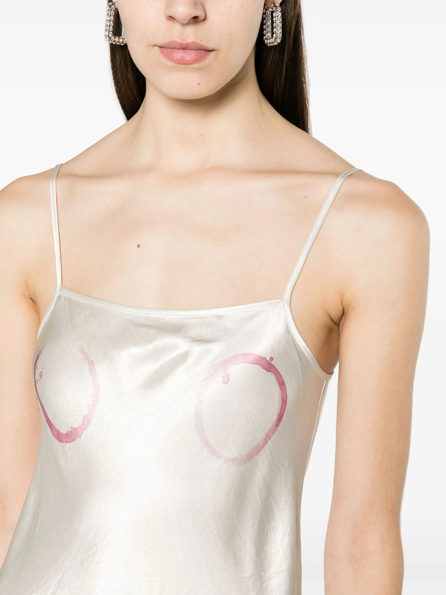 Wine Ring crinkled-satin dress
