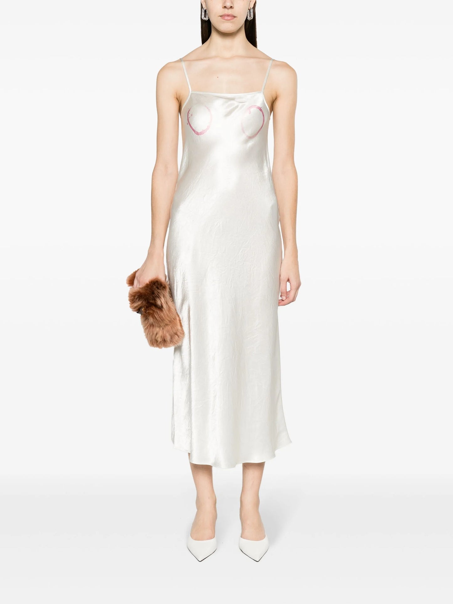 Wine Ring crinkled-satin dress