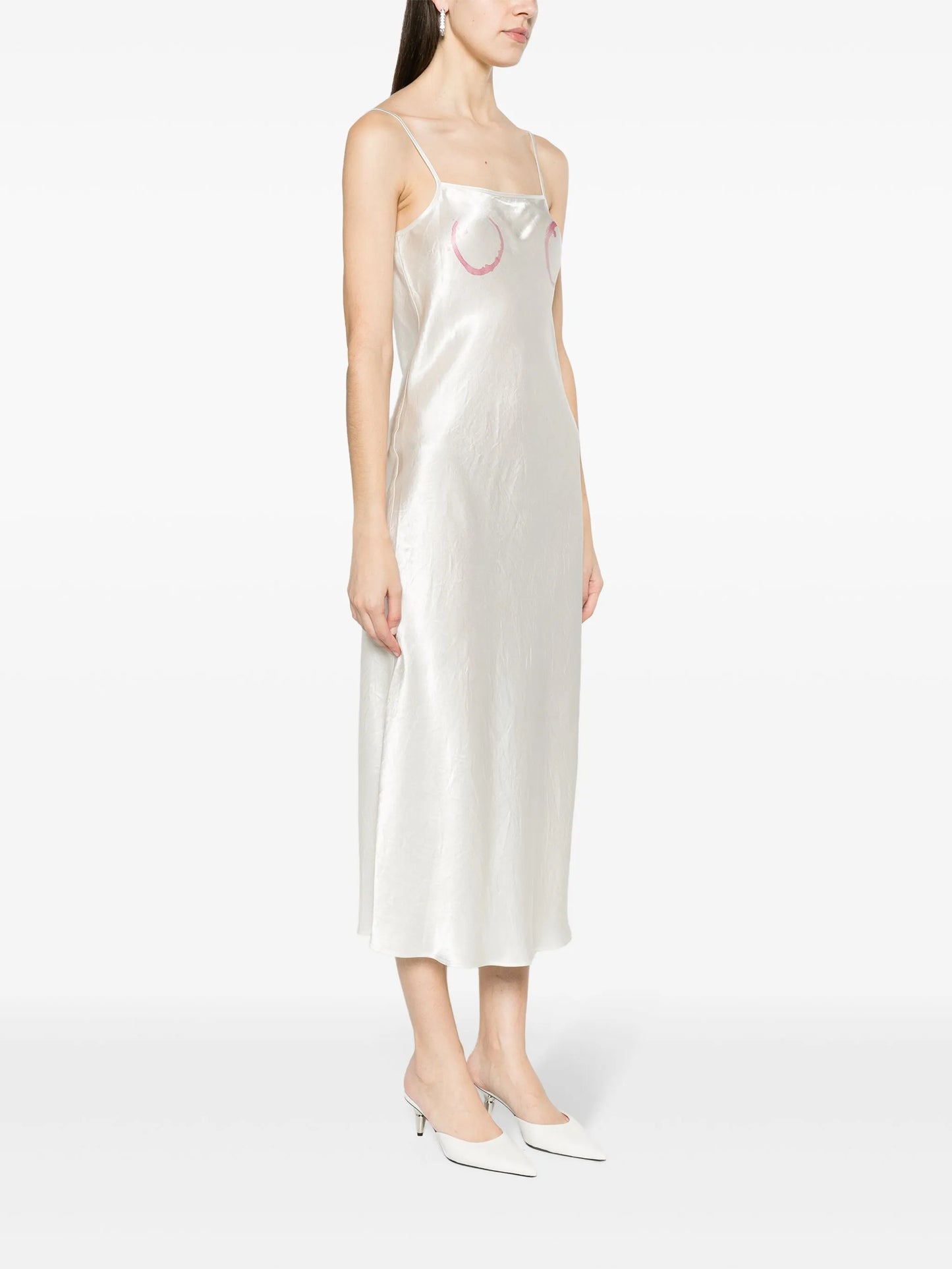 Wine Ring crinkled-satin dress