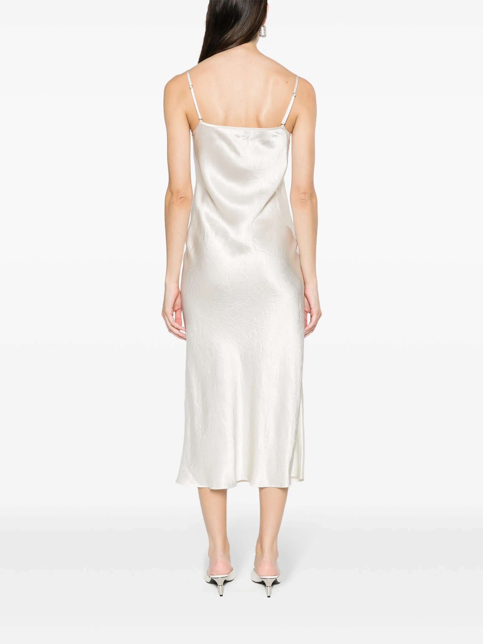 Wine Ring crinkled-satin dress