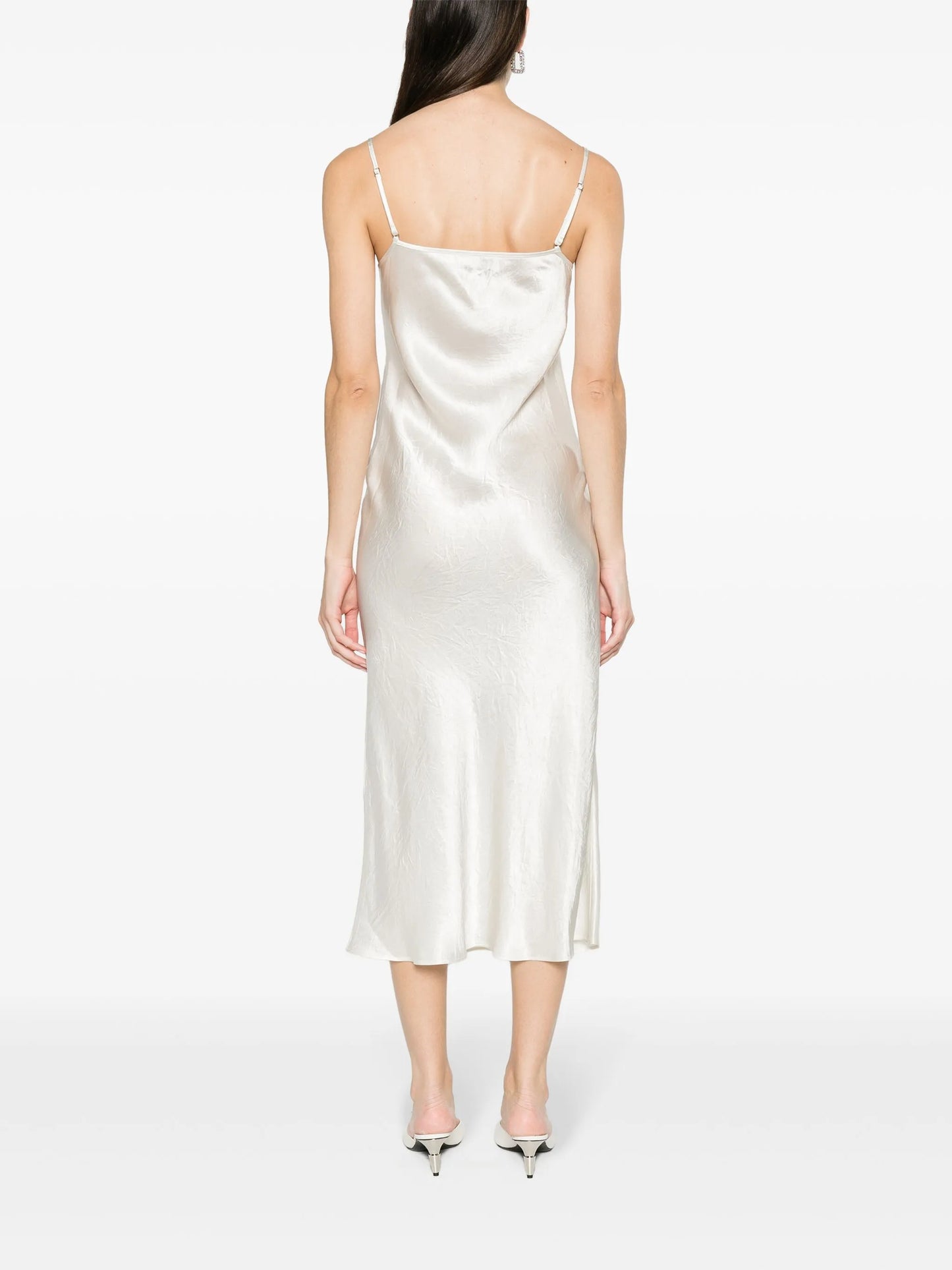 Wine Ring crinkled-satin dress