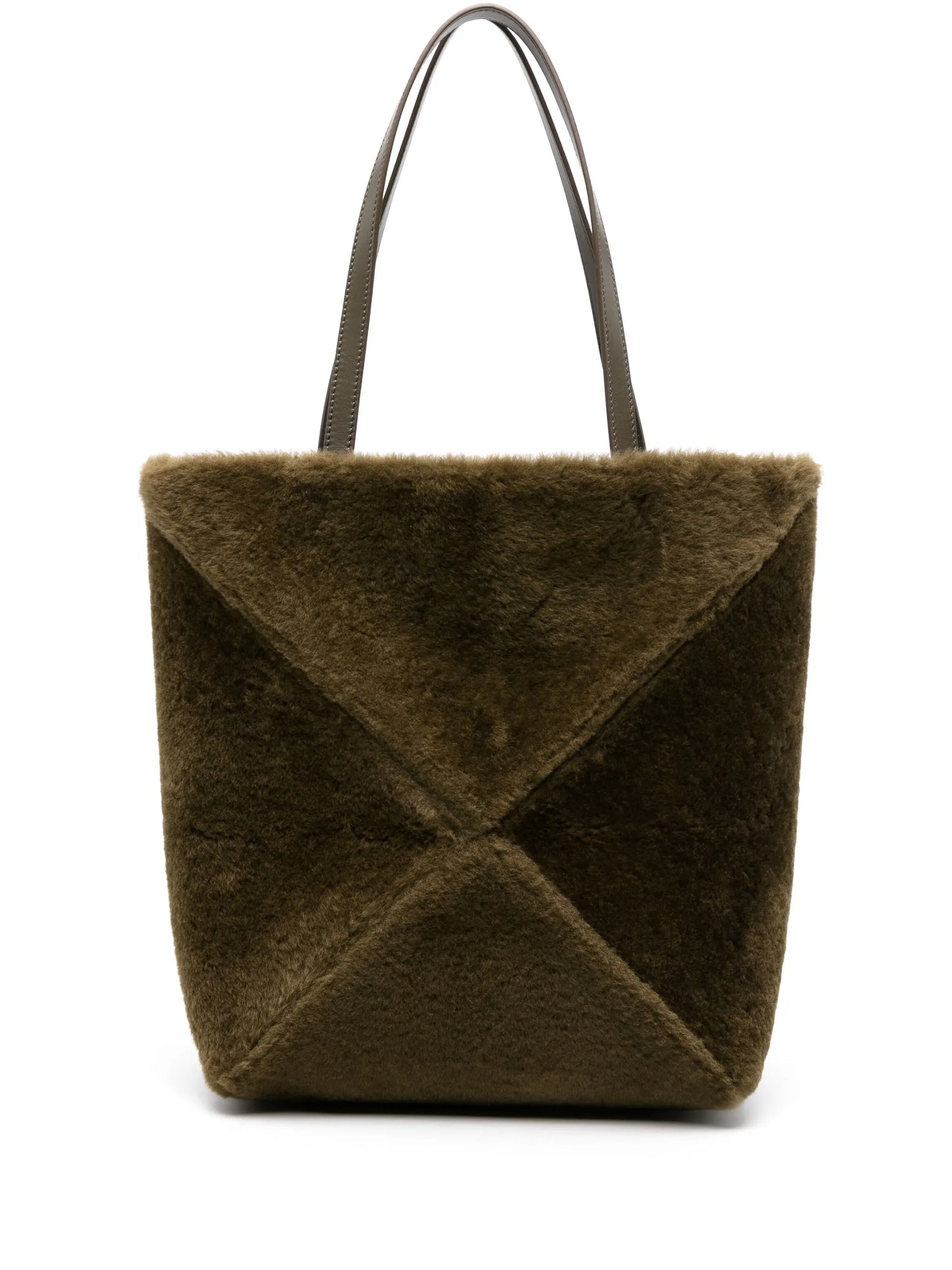 medium Puzzle Fold shearling tote bag