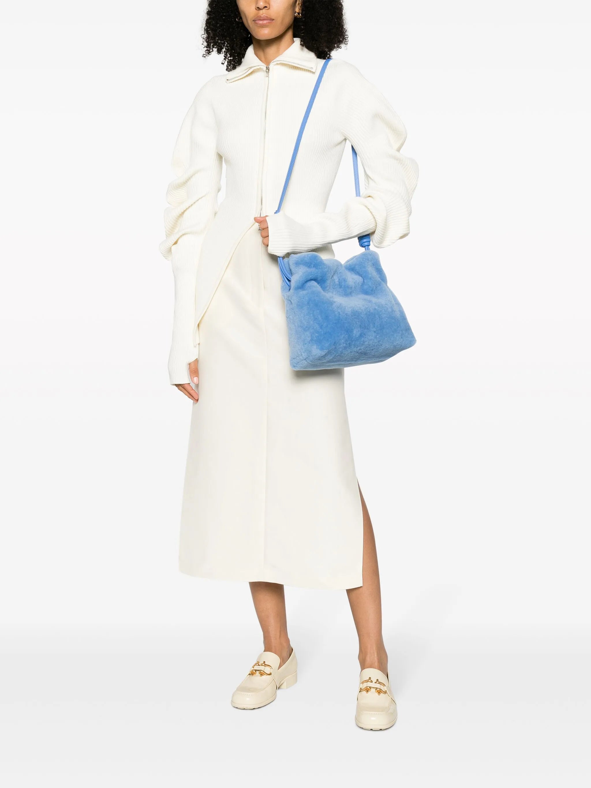 Flamenco shearling clutch bag
