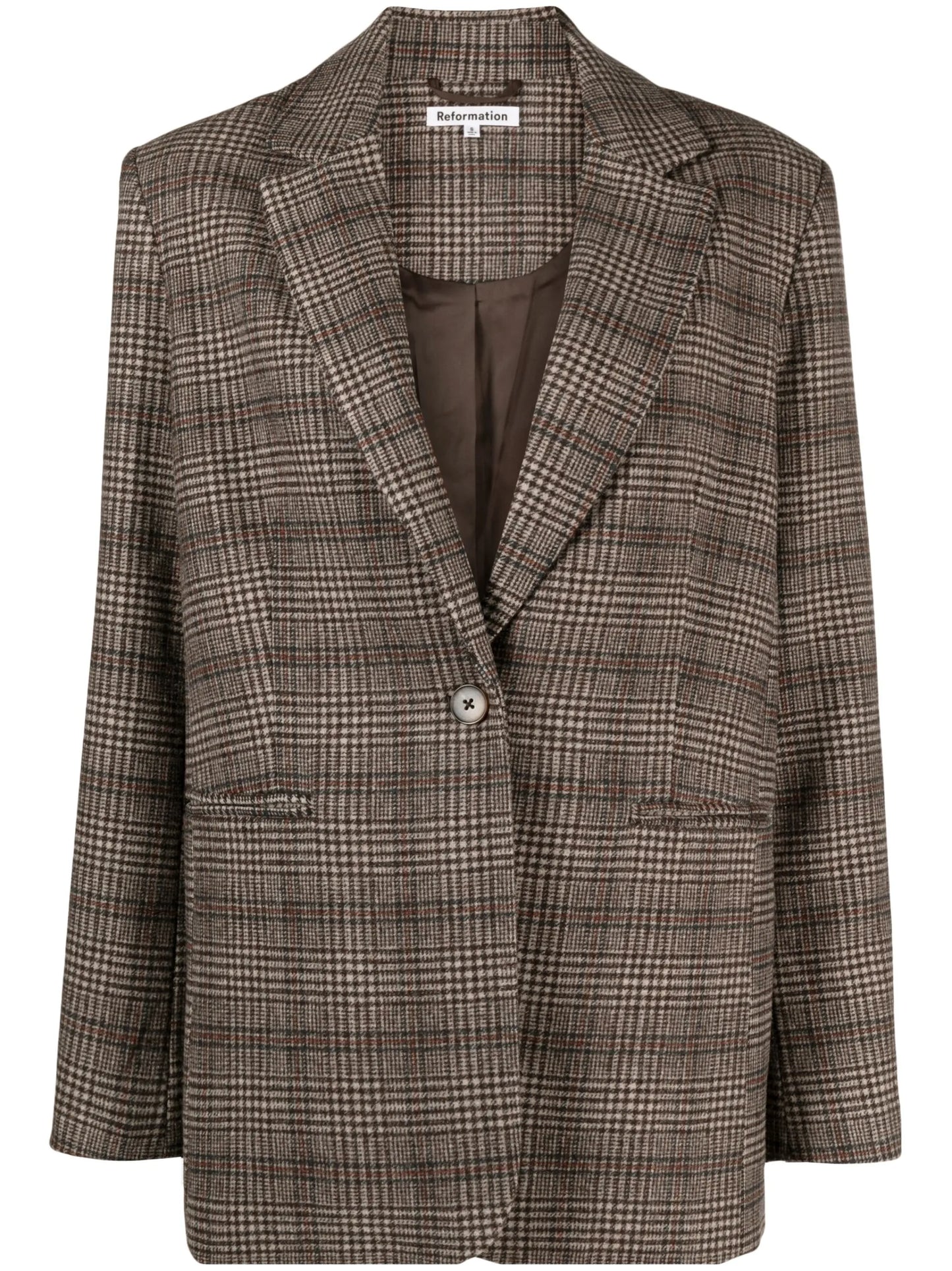 plaid single-breasted blazer