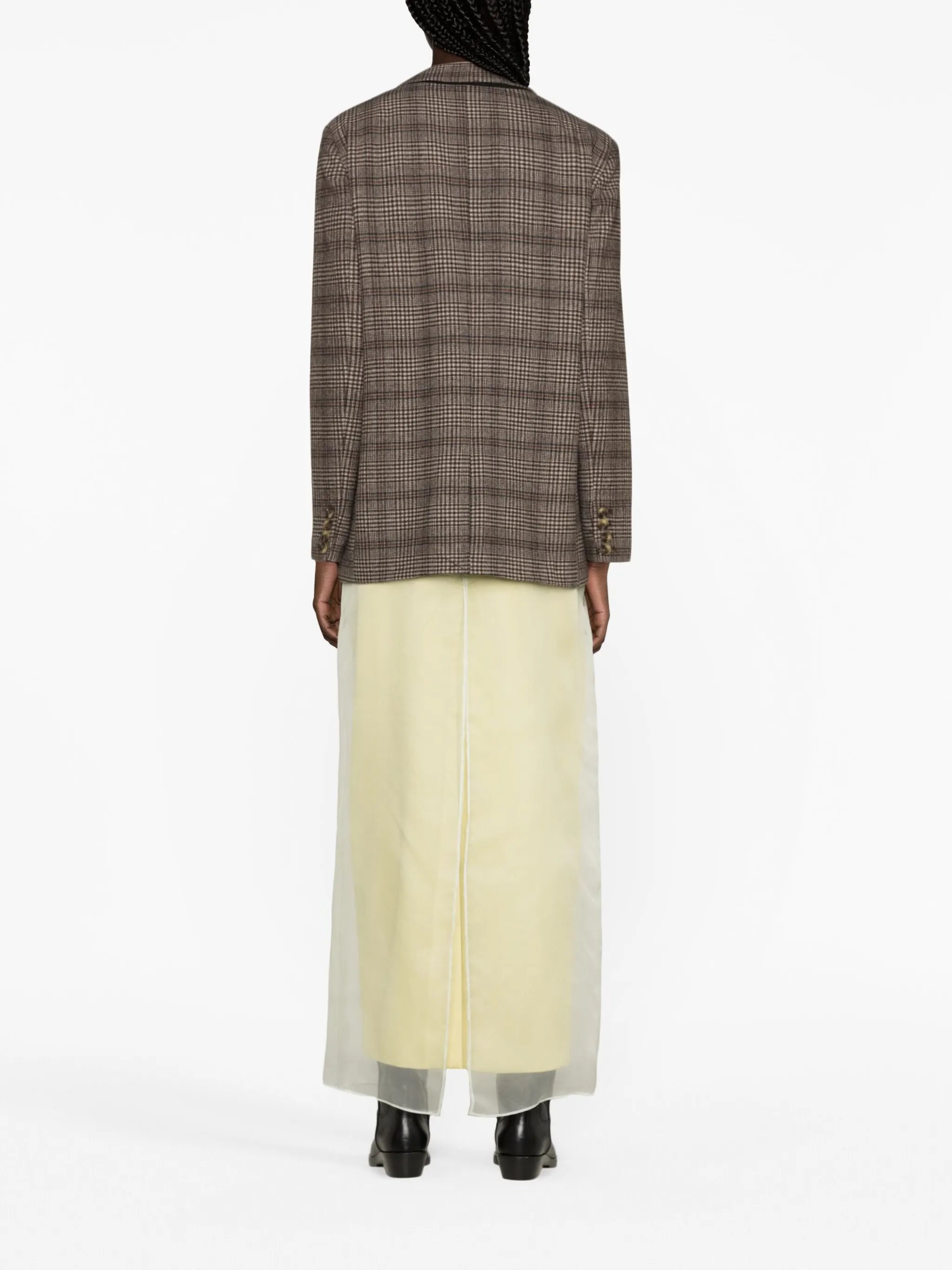plaid single-breasted blazer