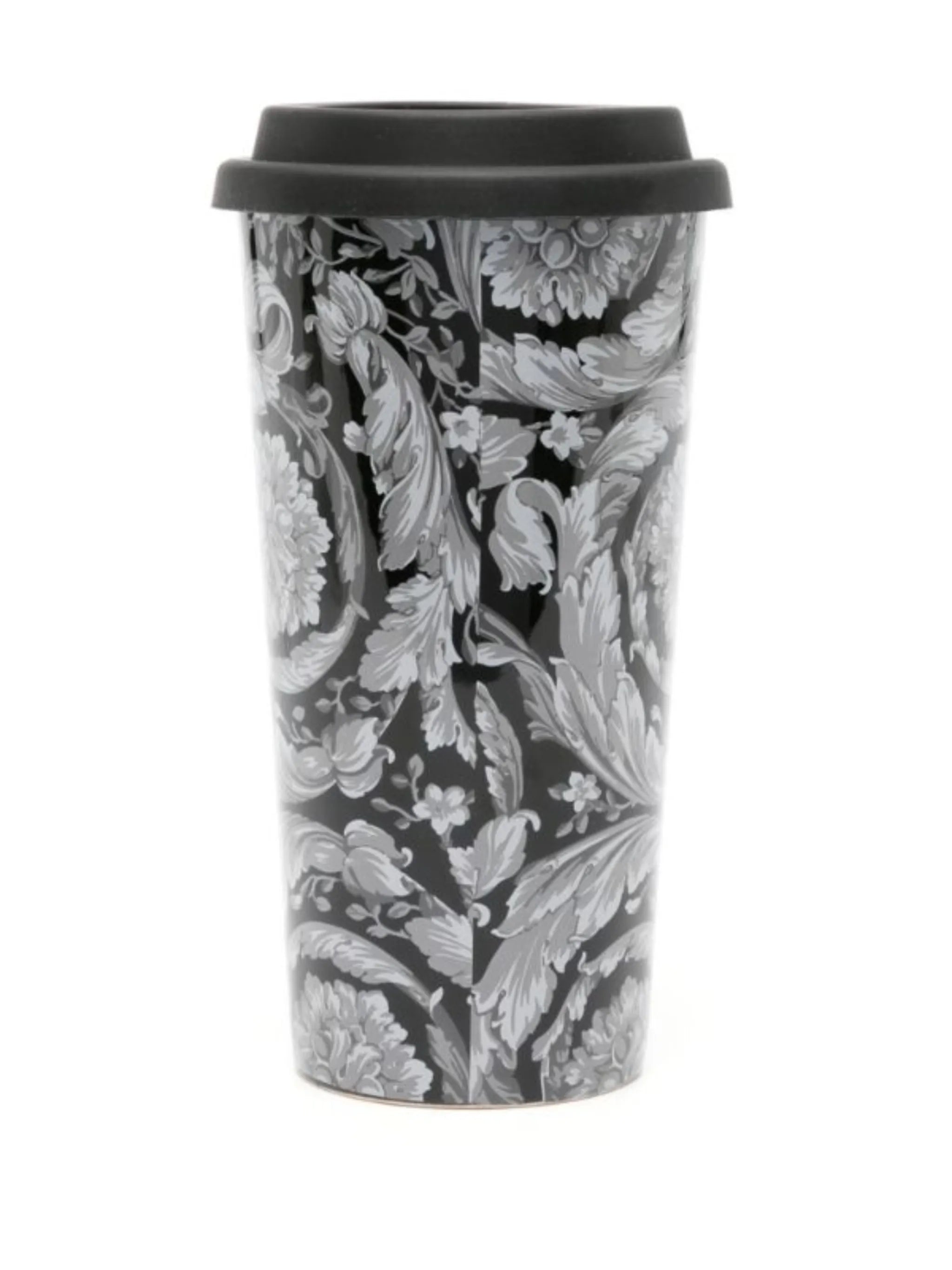 Barocco-print ceramic travel mug