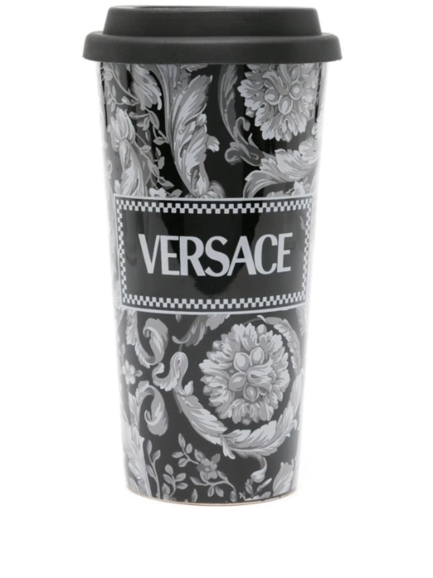 Barocco-print ceramic travel mug