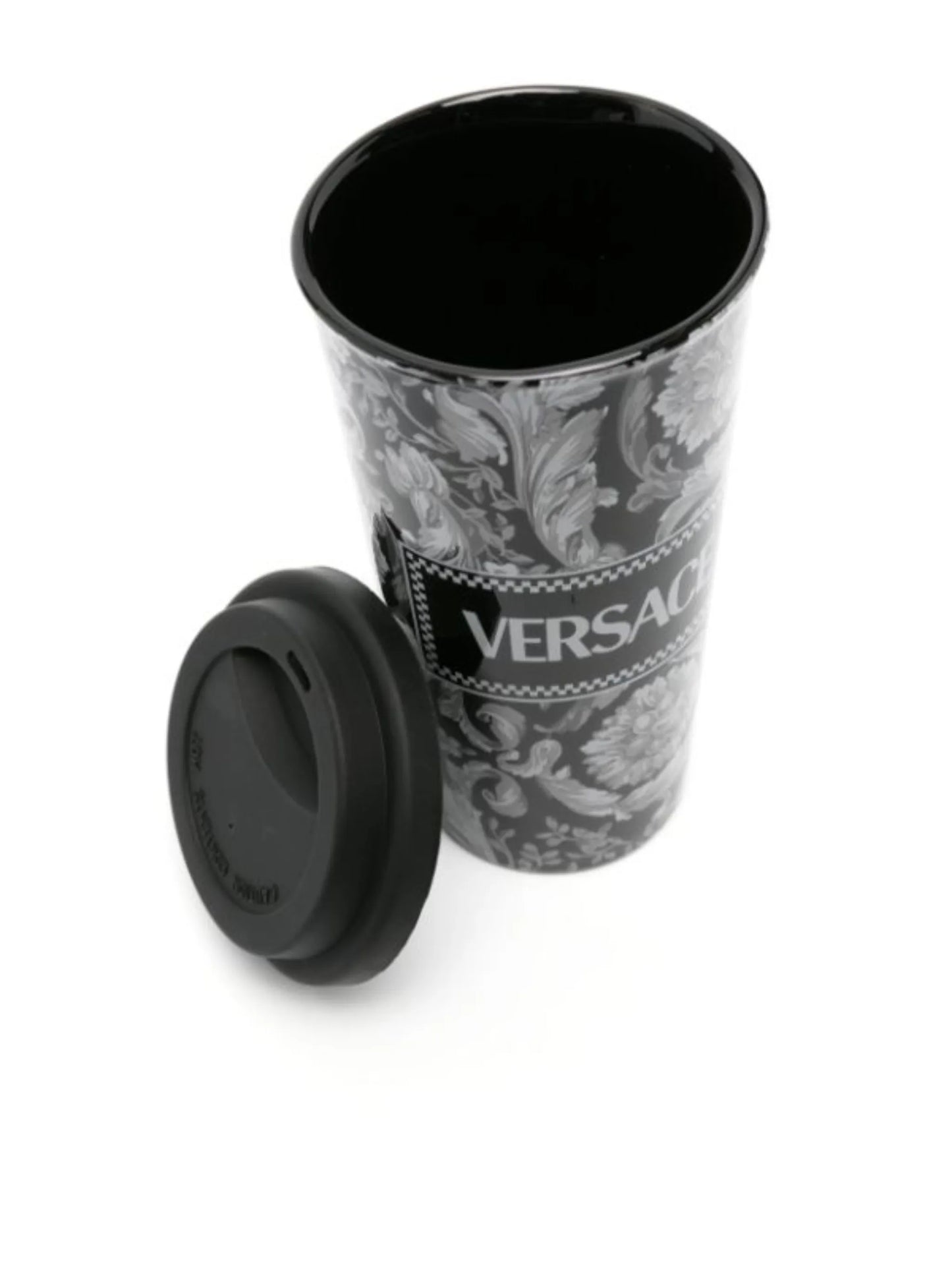 Barocco-print ceramic travel mug