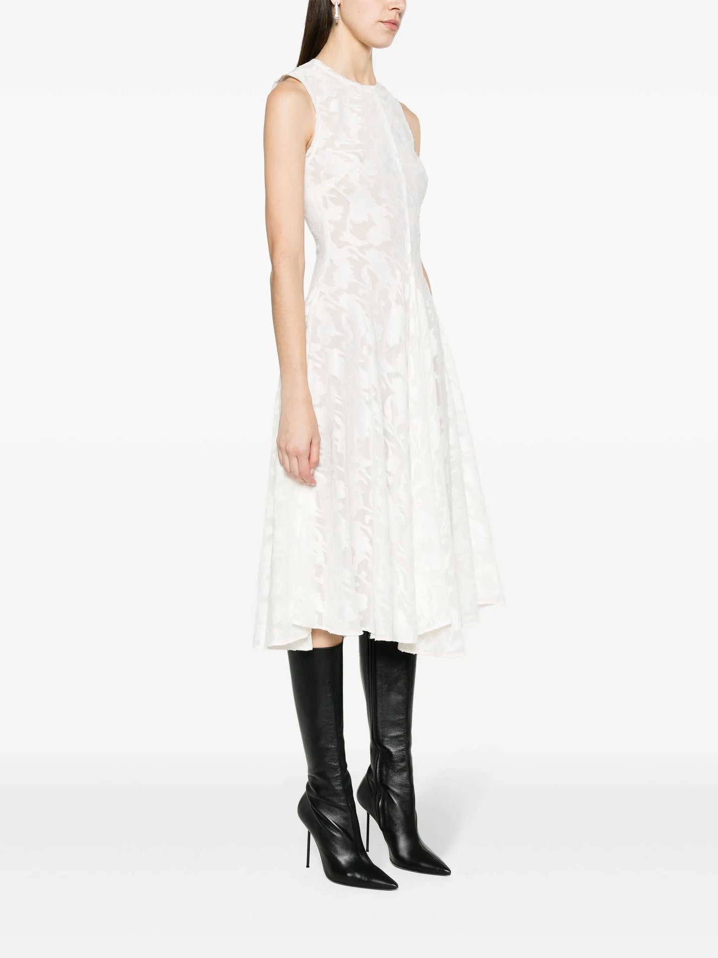 Chris floral-jacquard dress