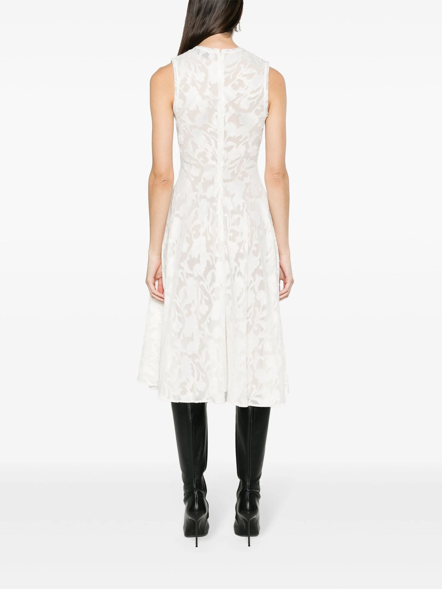 Chris floral-jacquard dress