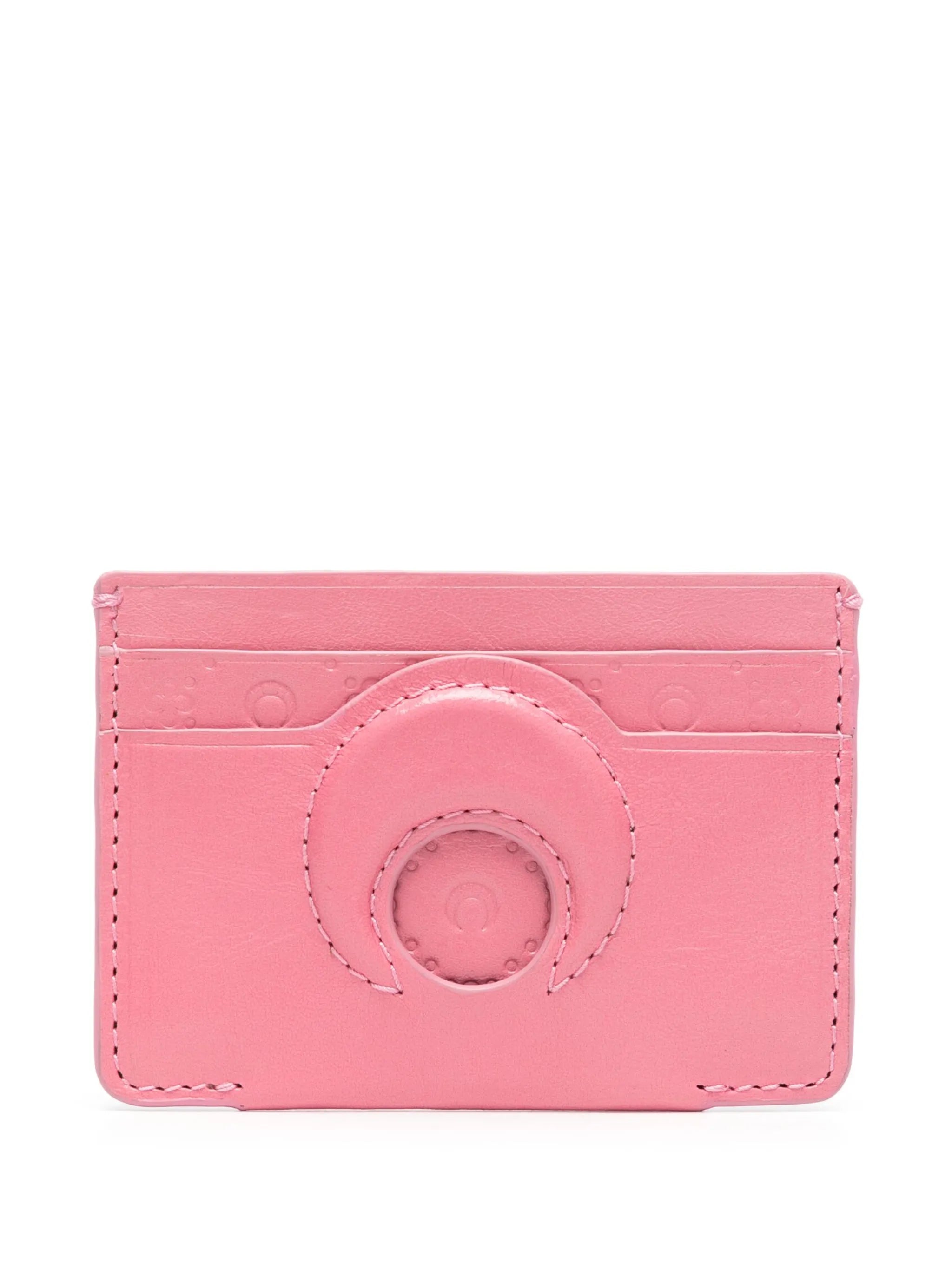 Moon-embossed leather cardholder
