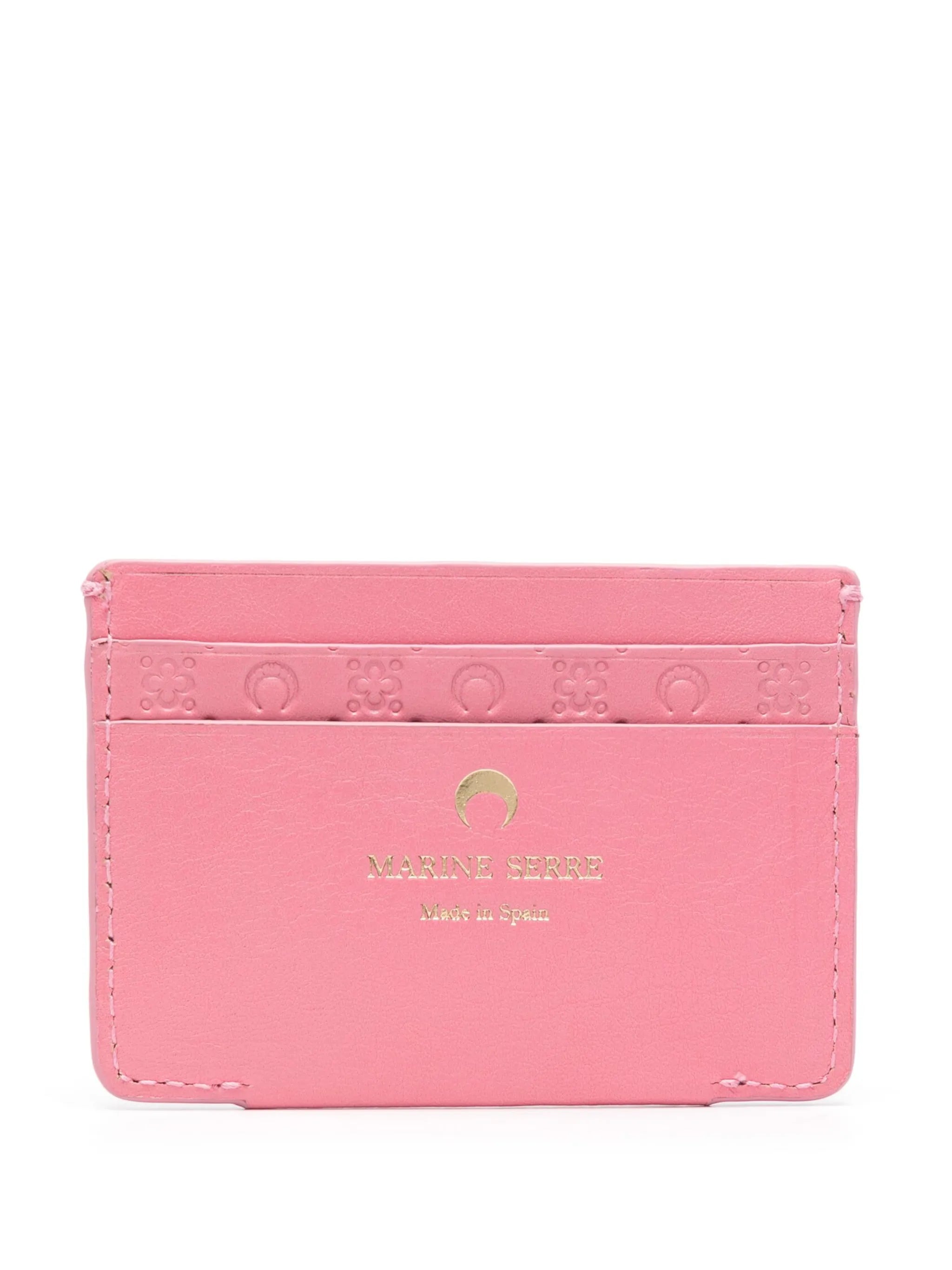 Moon-embossed leather cardholder