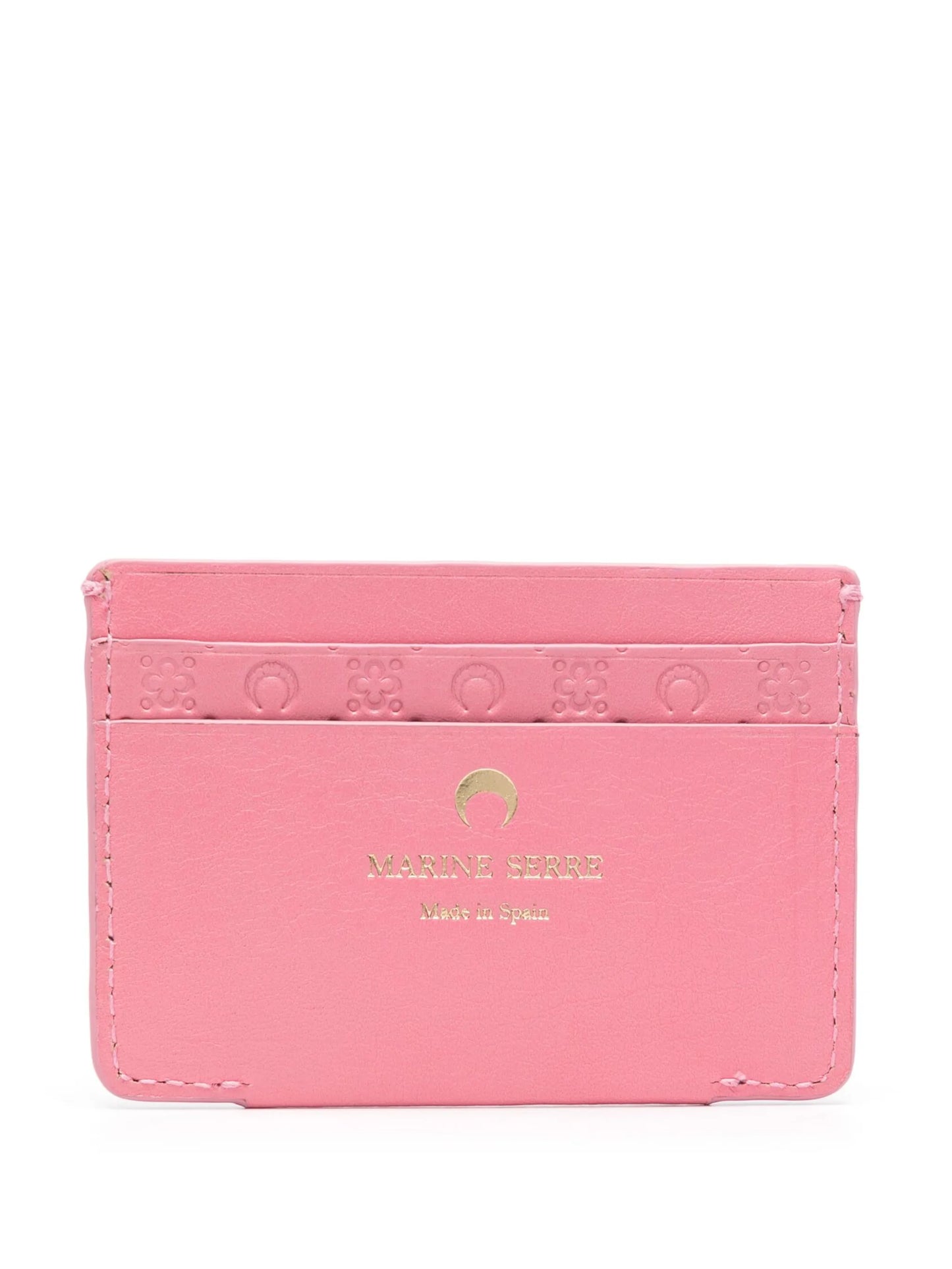 Moon-embossed leather cardholder