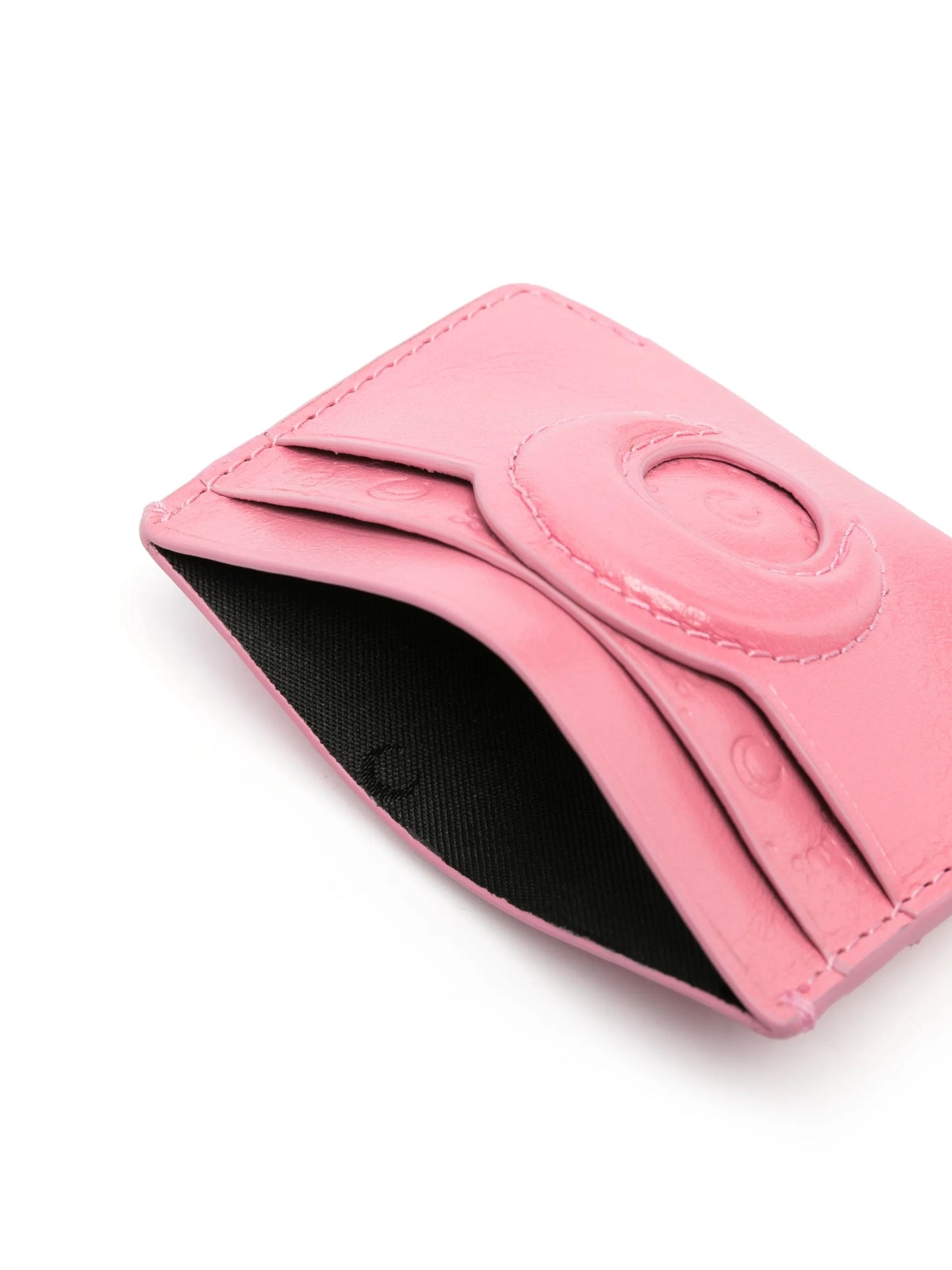 Moon-embossed leather cardholder