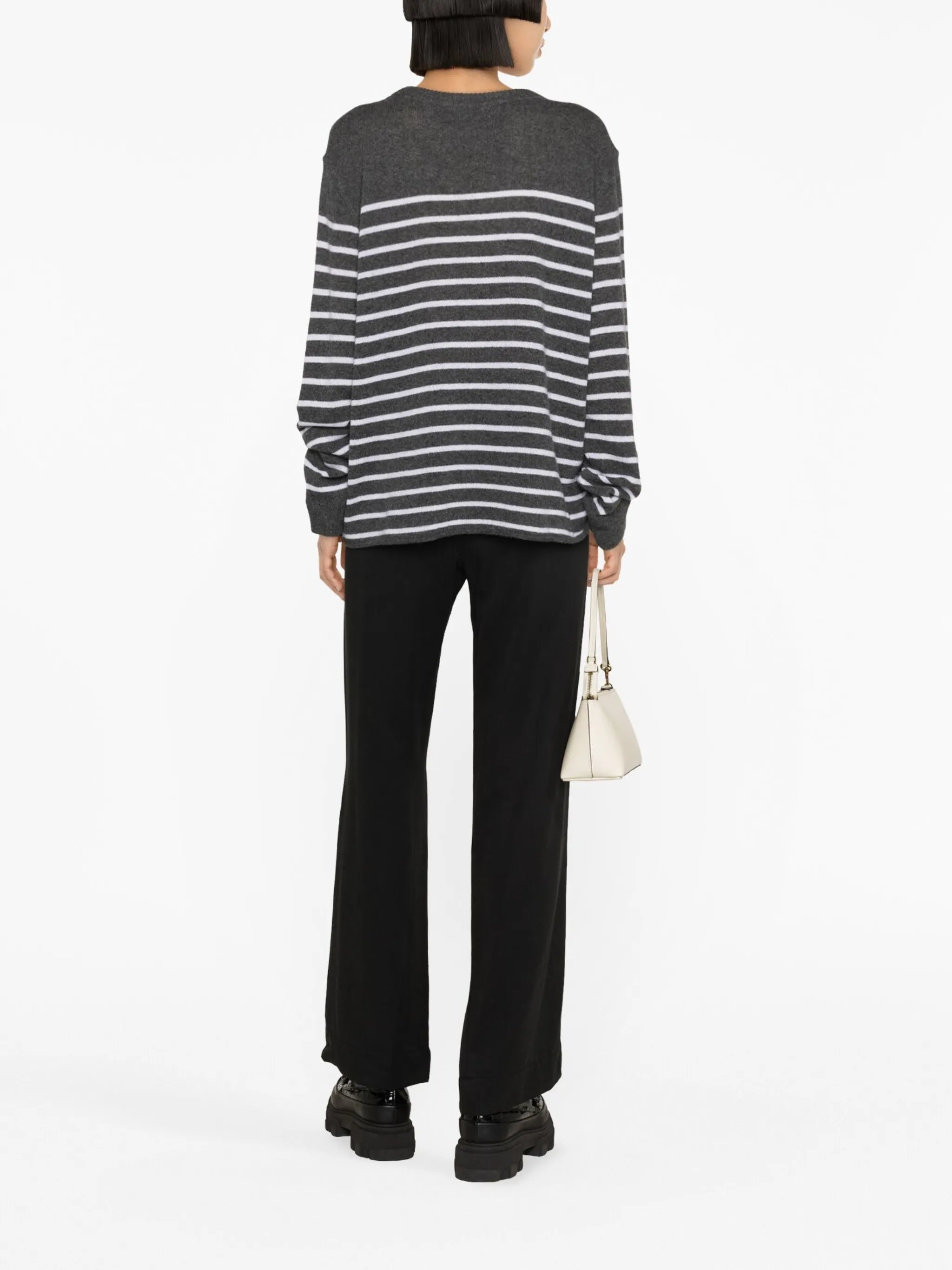 striped-pattern cashmere jumper