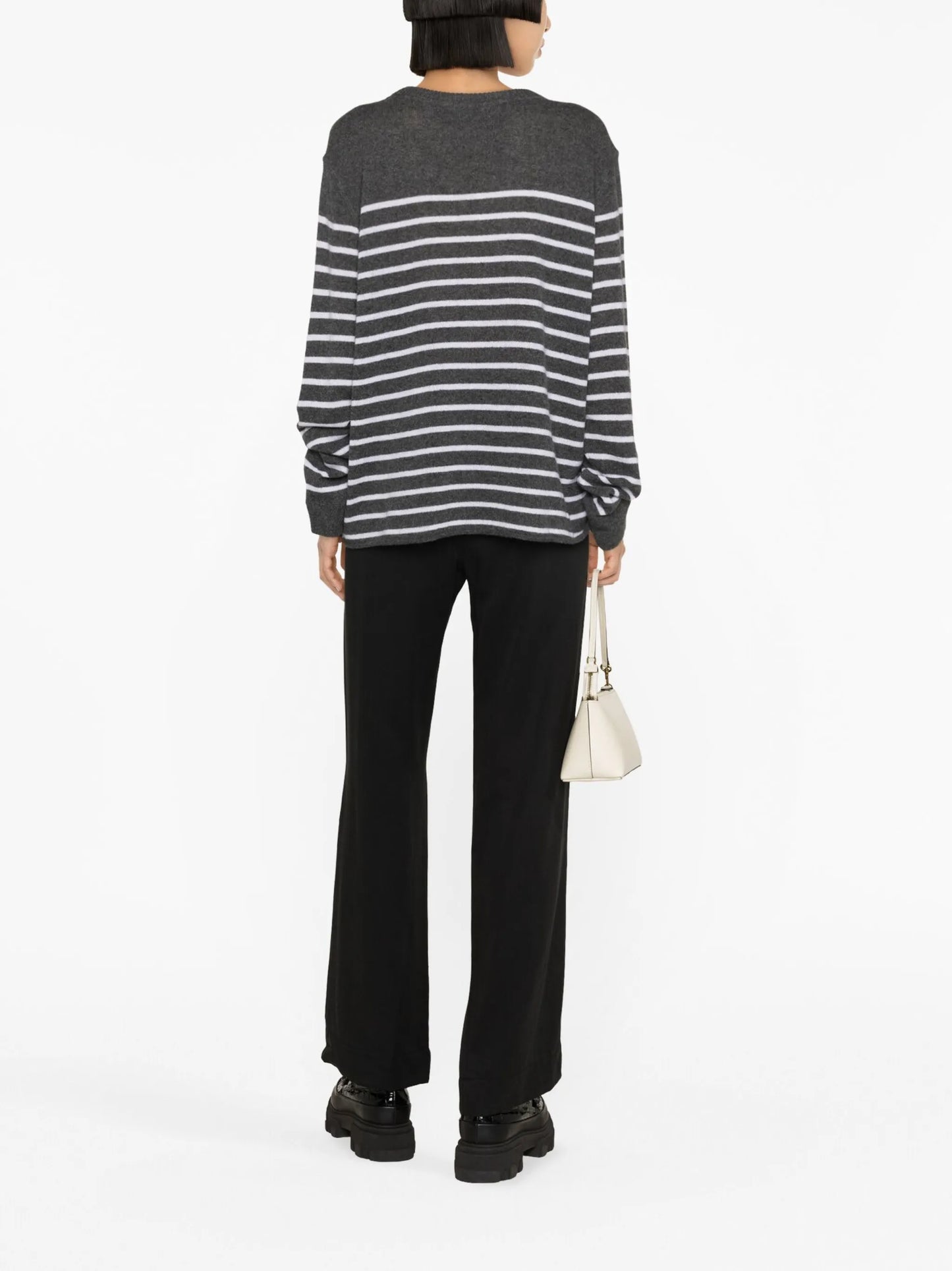 striped-pattern cashmere jumper