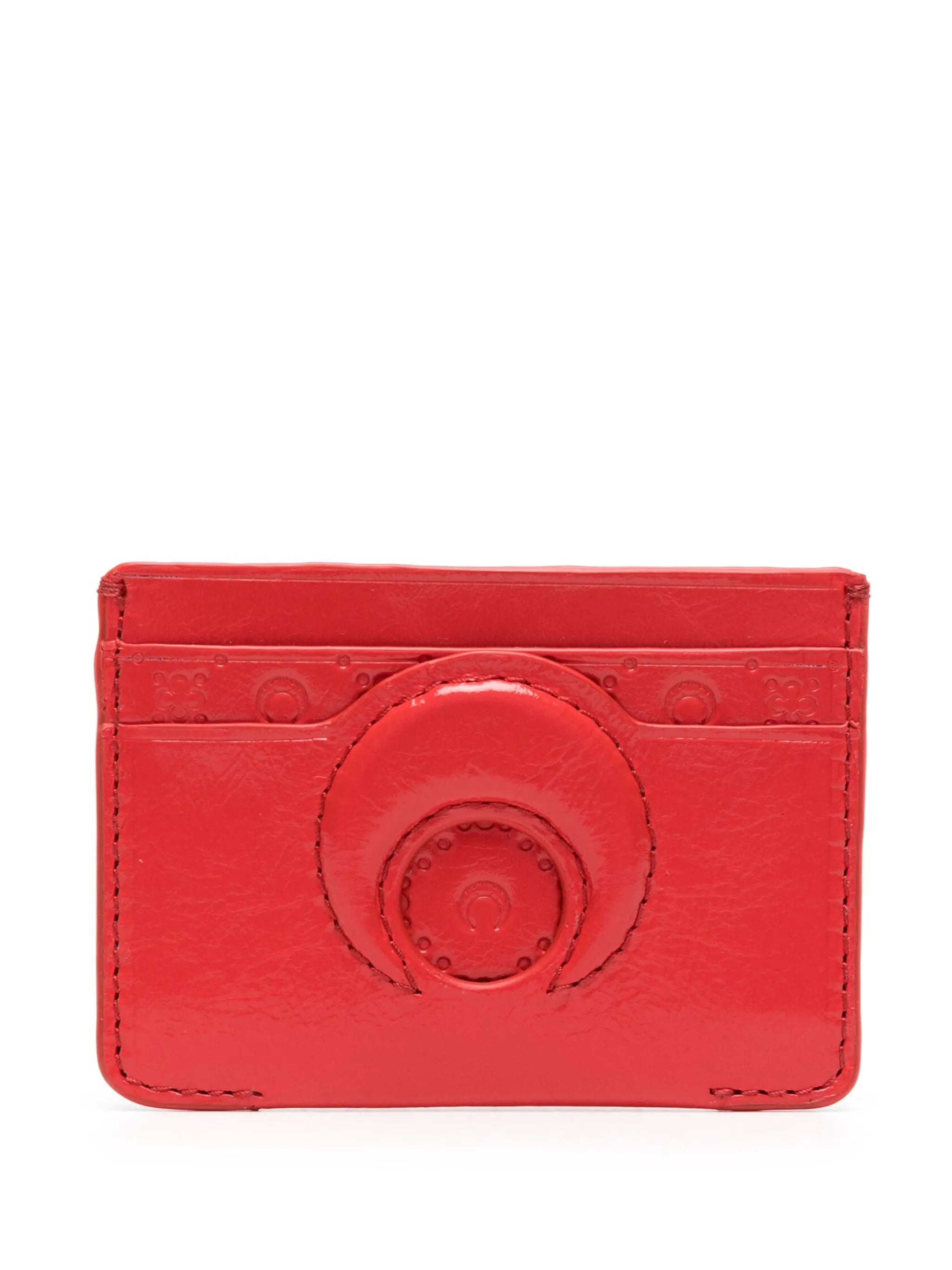 Moon-embossed leather cardholder