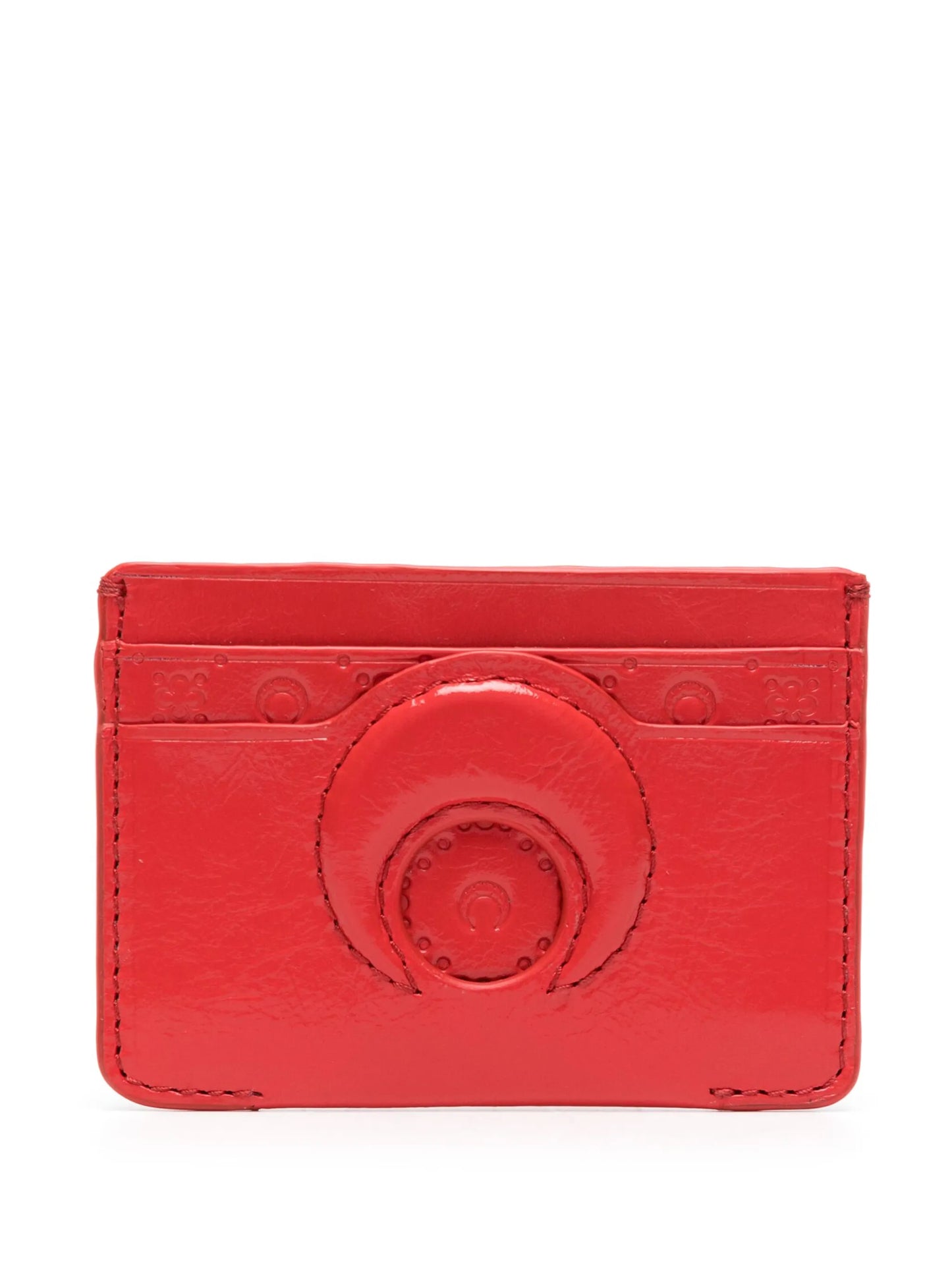 Moon-embossed leather cardholder