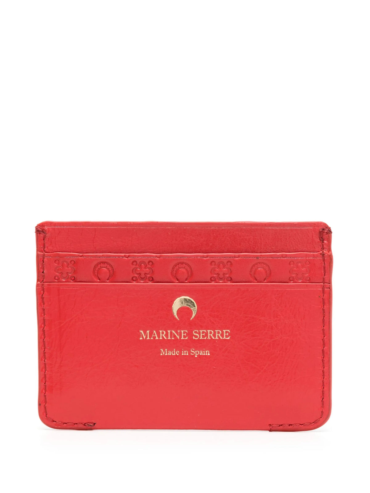Moon-embossed leather cardholder